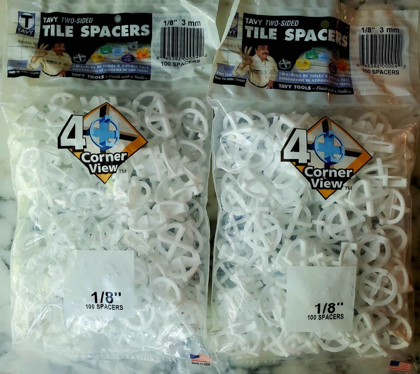 2 PACK TAVY Two Sided Tile Spacers 200 TOTAL 1/8″ 3mm