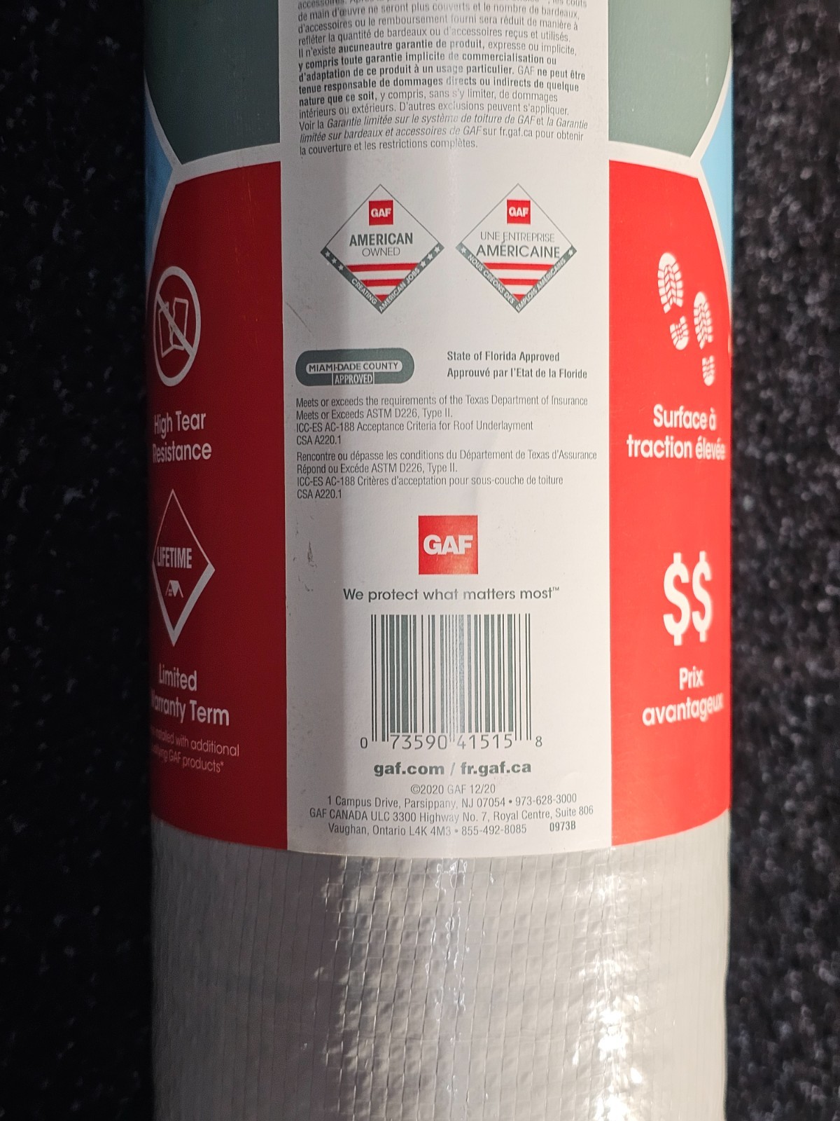 GAF 0973 FeltBuster 48-in x 250-ft 1000-square ft. Synthetic Roof Underlayment