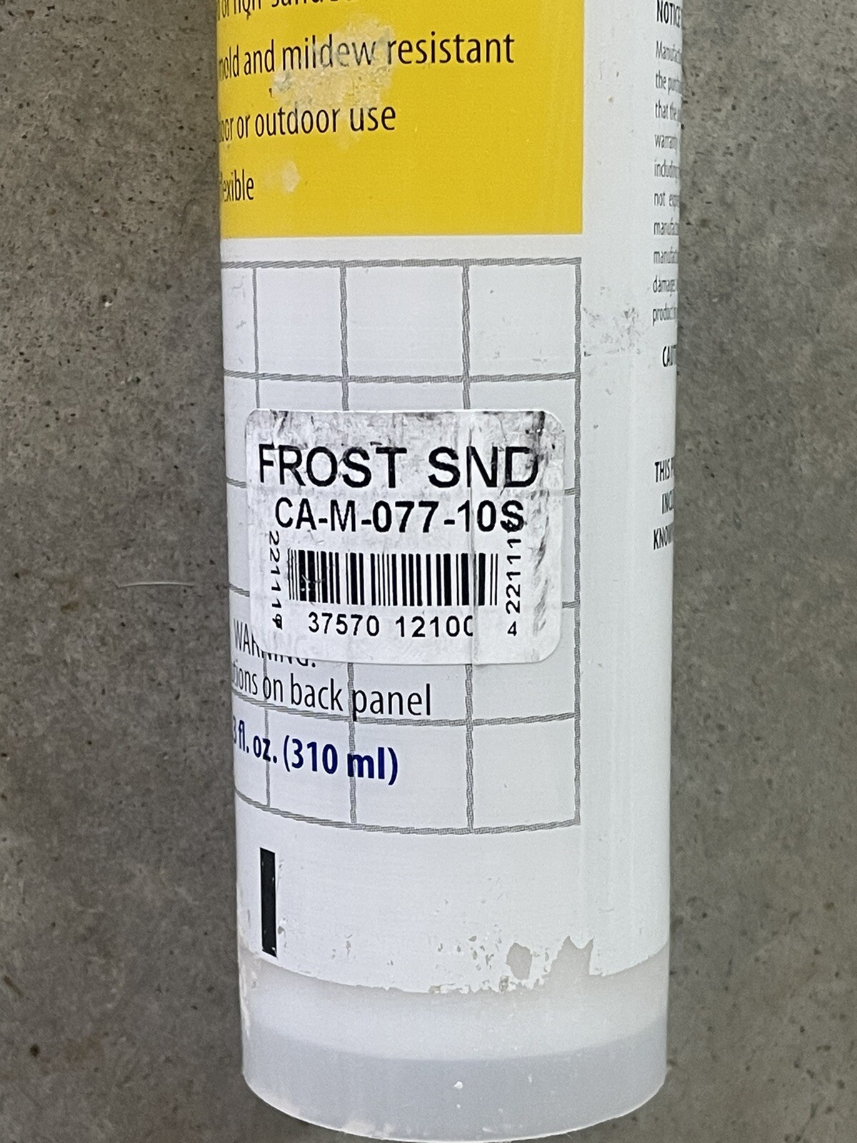 Colorfast Tile & Grout Acrylic Latex Non Sanded 10.3 oz Caulk Frost Color Match