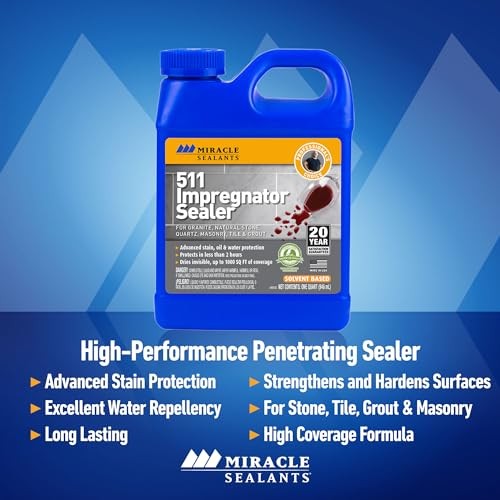 Miracle Sealants 511 Impregnator Penetrating Sealer for Stone Tile Grout 1 Quart