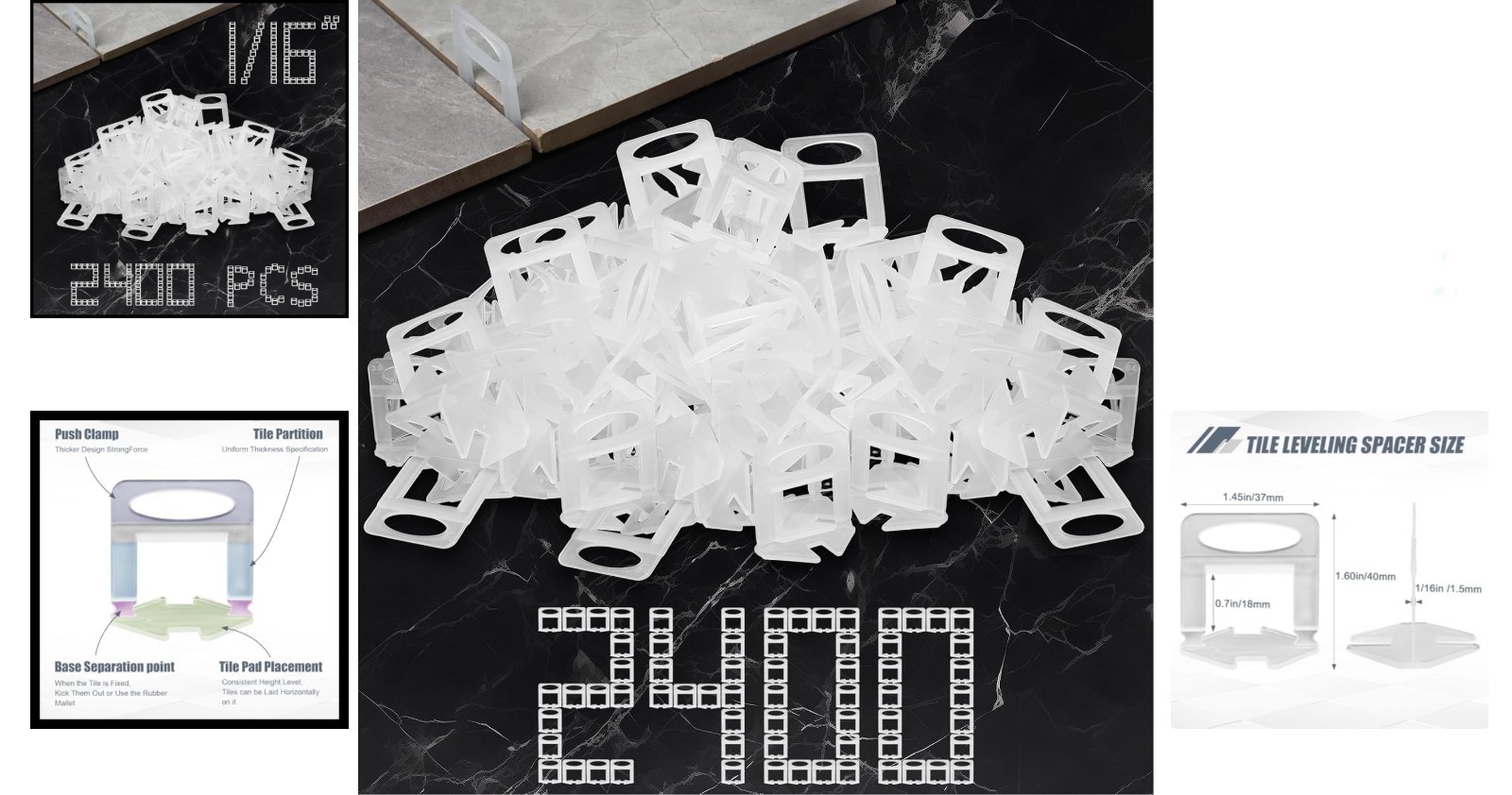 Ultimate Tile Leveling System: 2400 Spacers for Perfectly Flat Floors & Walls