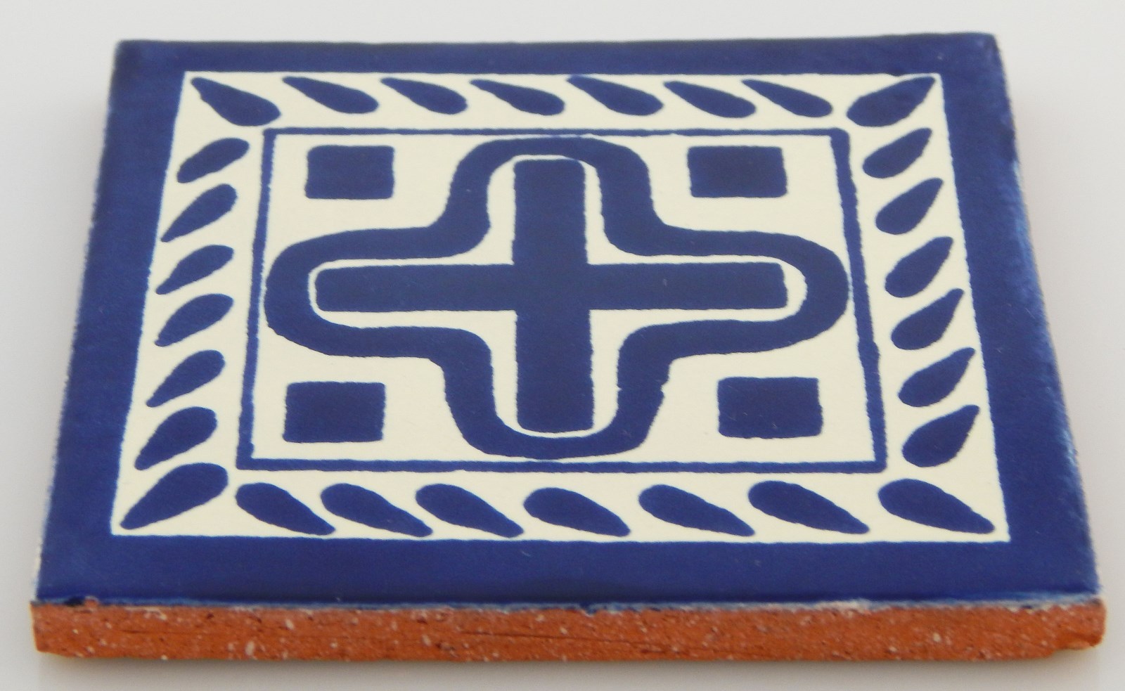 C357- Mexican Handmade Talavera Clay Tile Folk Art 4×4″ Handpainted