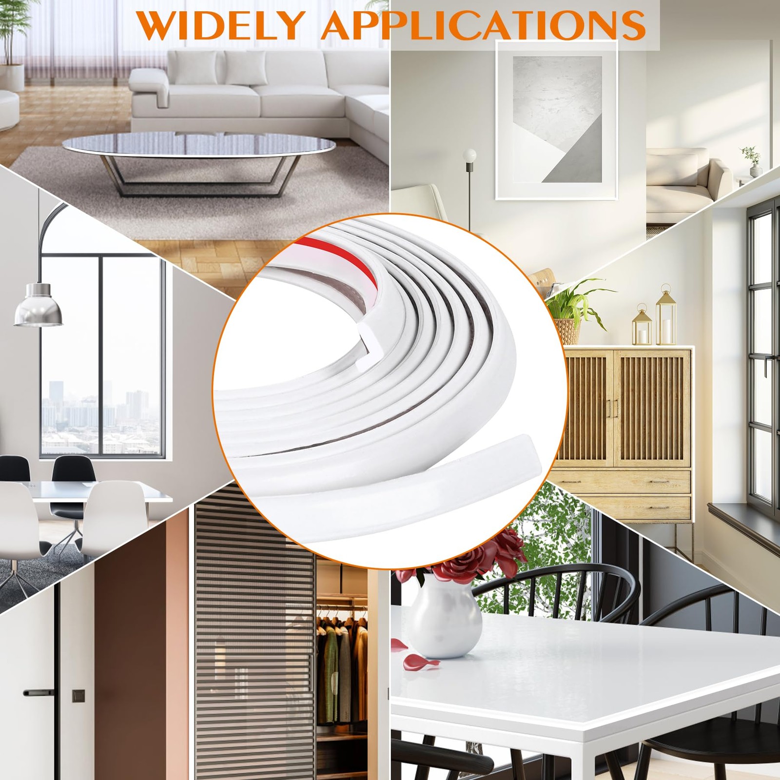 Kikerike Peel and Stick Tile Edge Trim 10Ft L-Shape Outside Corner Molding Vinyl