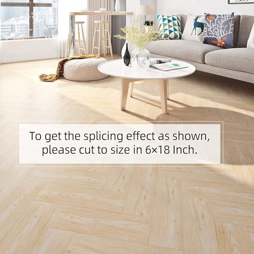 6″x36″ Peel and Stick Wood Planks for Box of 5 Tiles Natural Light Wood Grain