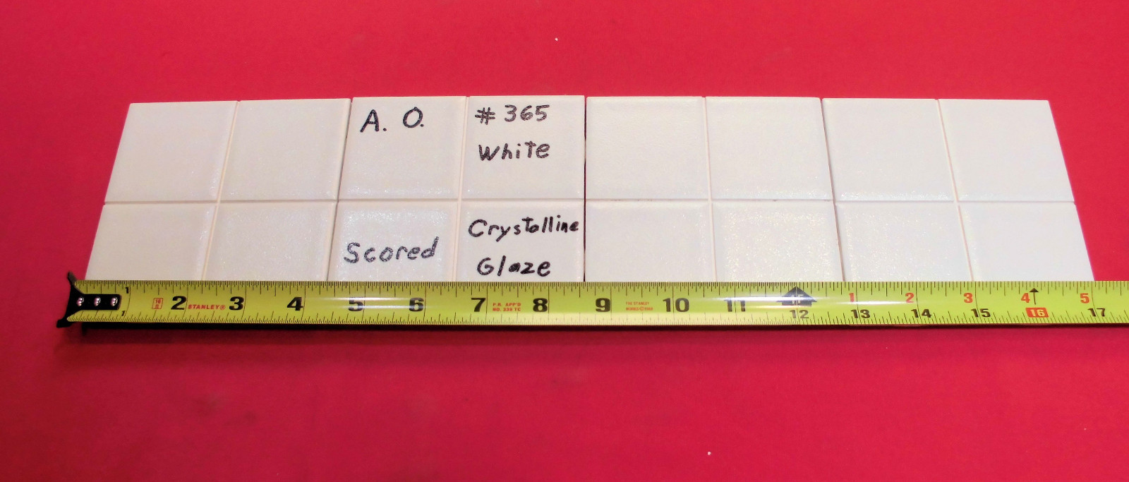 1 pc. *White* Ceramic Tile…Crystalline Glazed by American Olean, Scored 4ths