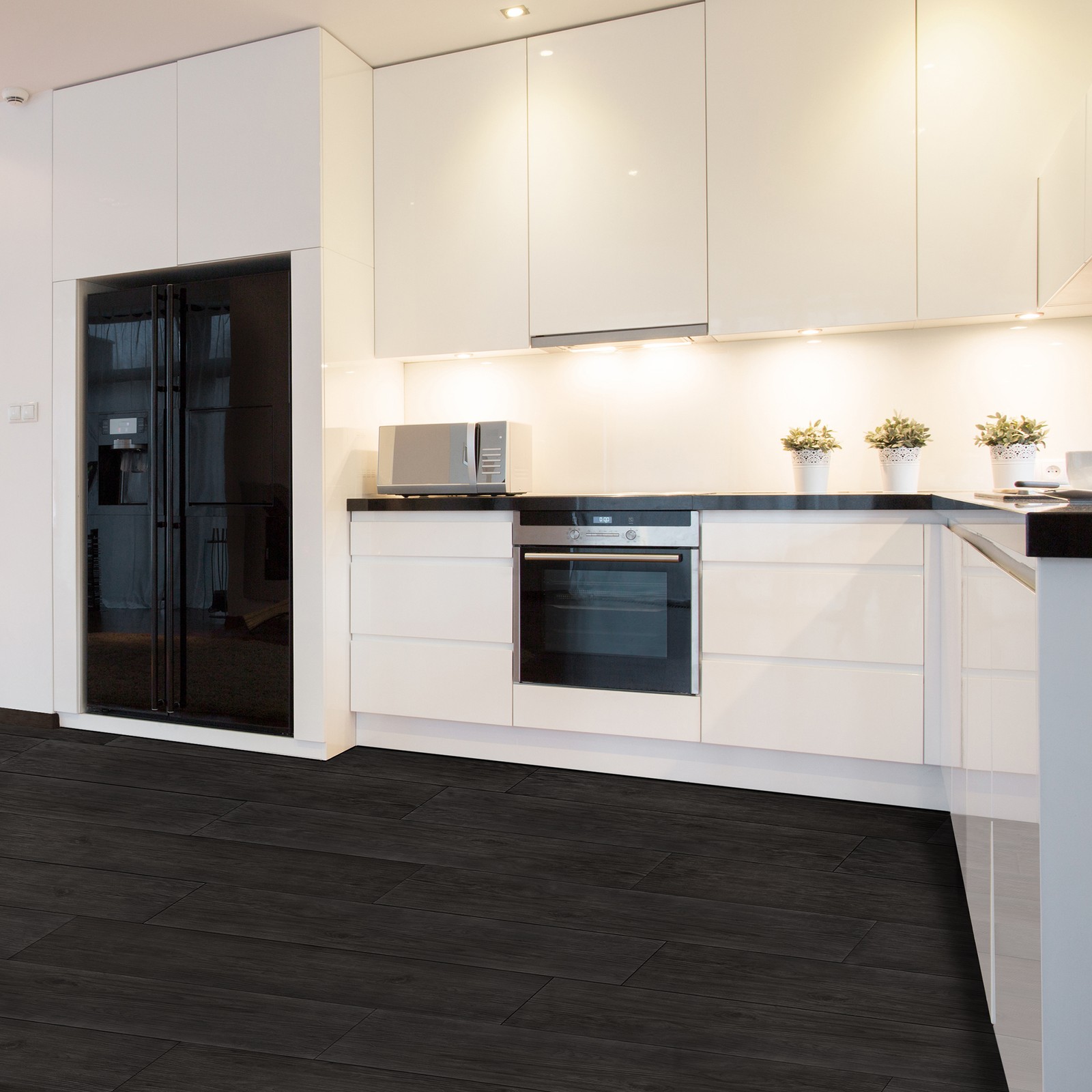 Flex Flor™ Looselay Vinyl Plank 9inx48in Ebony- 8 Planks/24 sq. ft.