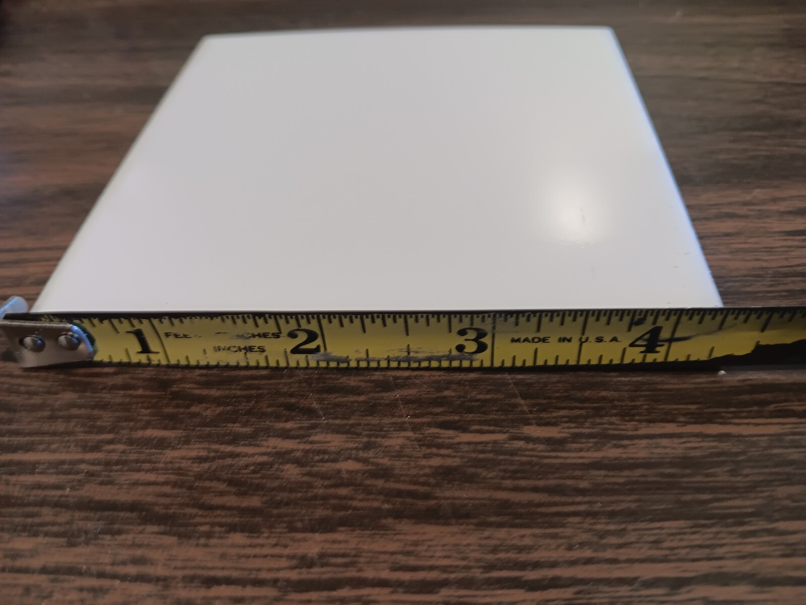 (1 EACH) CERAMIC WALL/FLOOR GLOSSY TILE SOLID WHITE COLOR 4.25″ x 4.25″ USA MADE