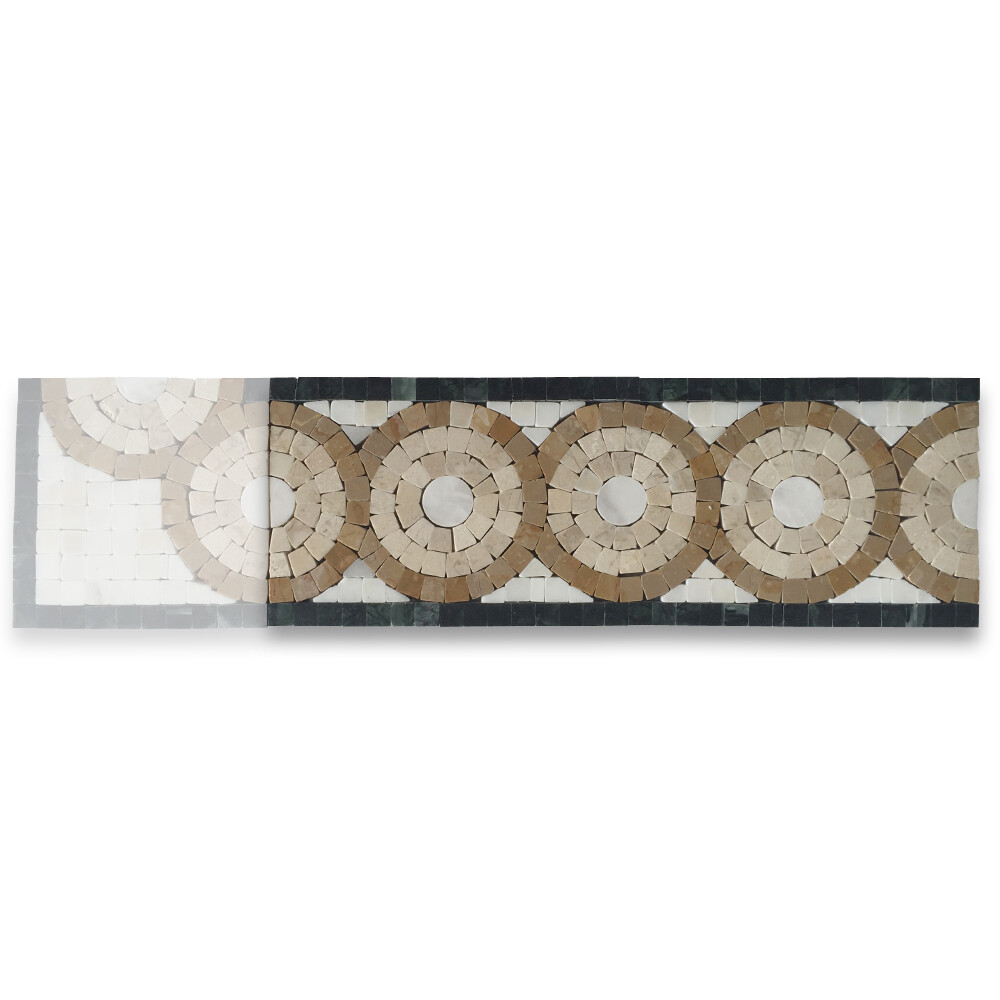 B0084P Marble Mosaic Border Accent Listello Tile Aura Gold 4×11 Polished