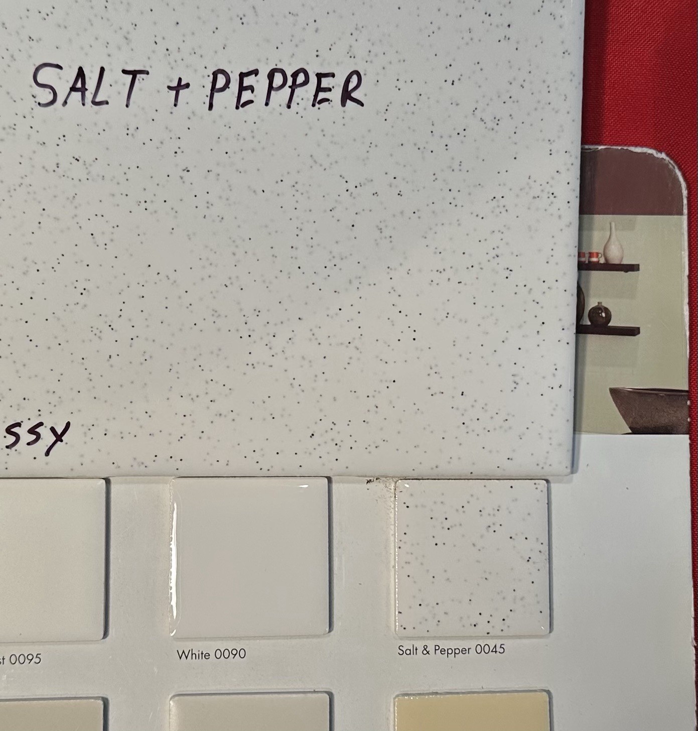 1 pc. Salt & Pepper: Ceramic Tile #45 by American Olean 6″ Glossy Speckled, New