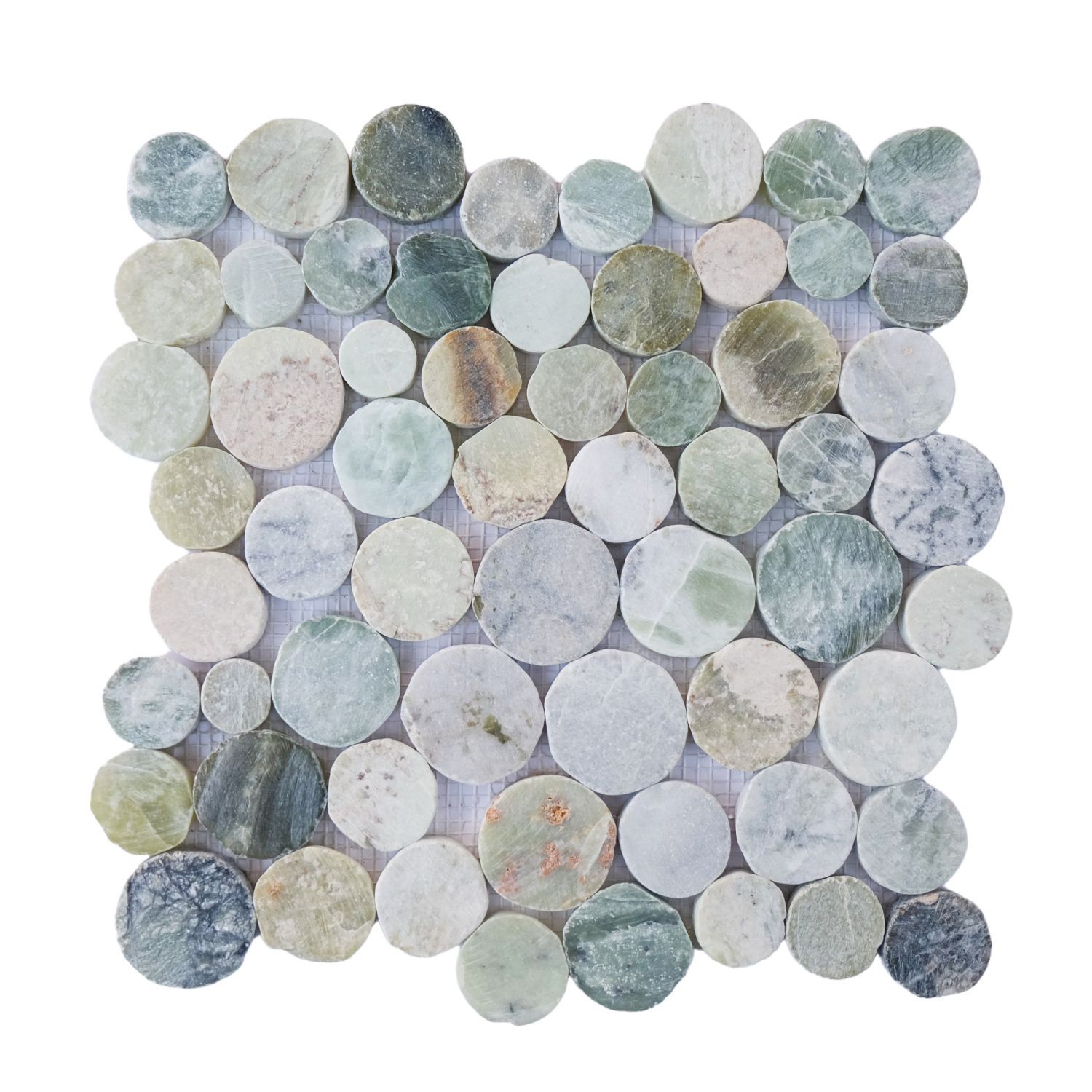 Sea Green Penny Round Pebble Mosaic Wall & Floor Tile ($14.57/SqFt)