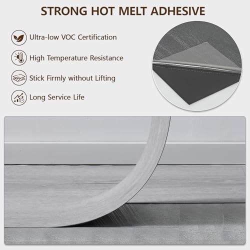 Peel and Stick Floor Tile, Luxury Vinyl Plank 36 x 6 x 0.1 inches 36 Grey Ash