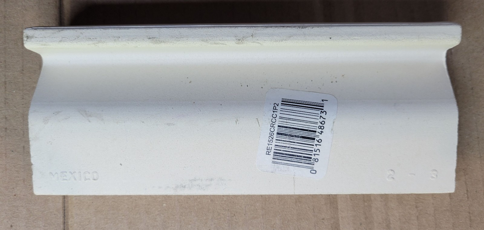 Restore Bright White 2 in. x 6 in. Glazed Ceramic Chair Rail Trim Tile – 1pc