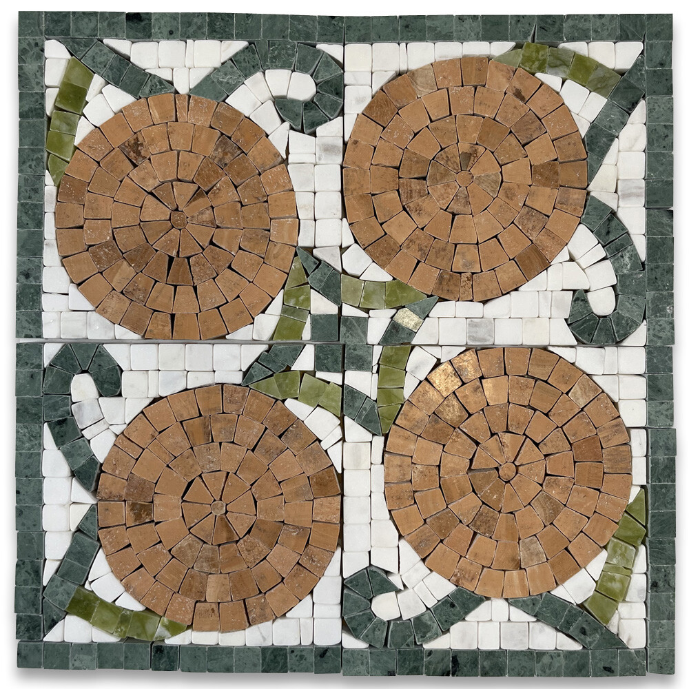 B0045CPT Marble Mosaic Border Decorative Tile Orange Yellow Wooden 4.7×4.7