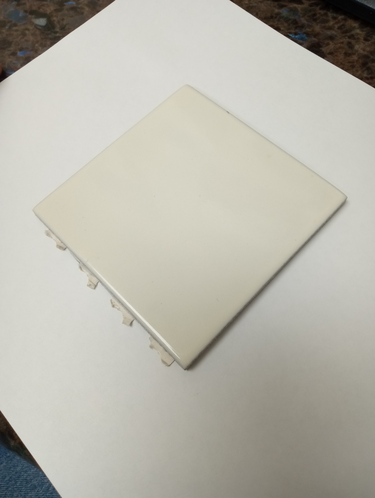 4×4 Tile Glossy Soft White Square Wall Remodel Ceramic C#512-644 Sample