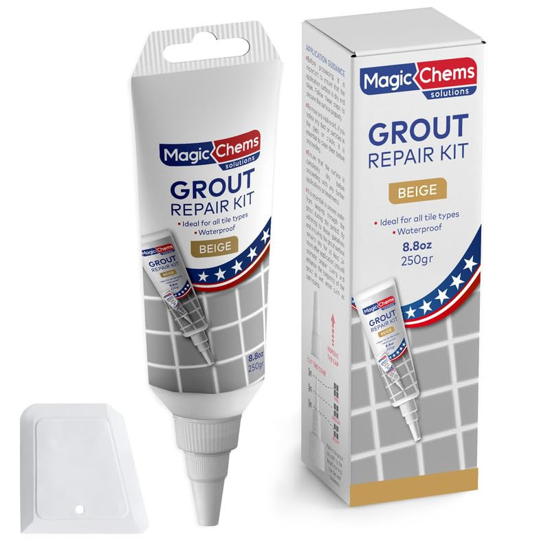 Tile Grout Repair, Beige 8.8 Oz/250Gr. Fast Drying Grout Repair Kit, Grout Fille