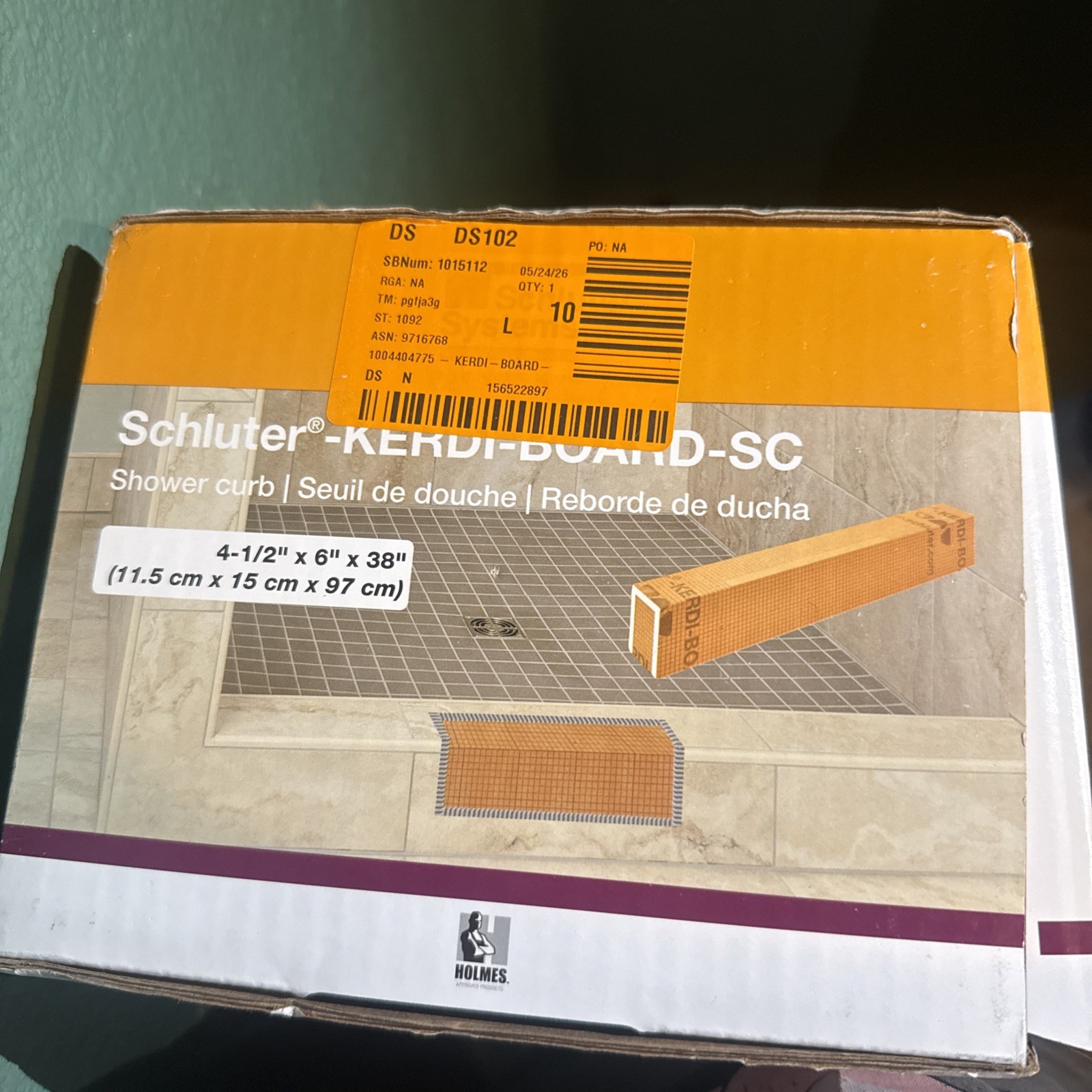 Schluter Systems Kerdi Shower Curb KBSC115150 38″ x 4-1/2″ (97cm x 11.5 cm)