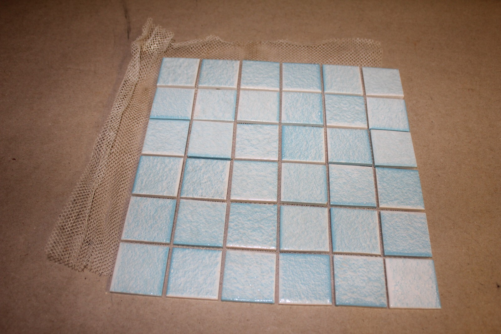 one 10 x 10 inch Blue aqua Splash tile back splash made in japan new old stock