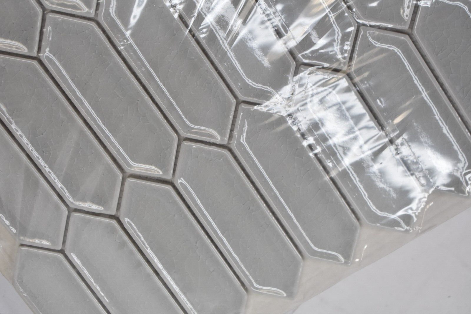 Lot of 5 Decko Collection Fresh Haus Hexagon Mosaic Tiles DEK-3505 Gray Finish