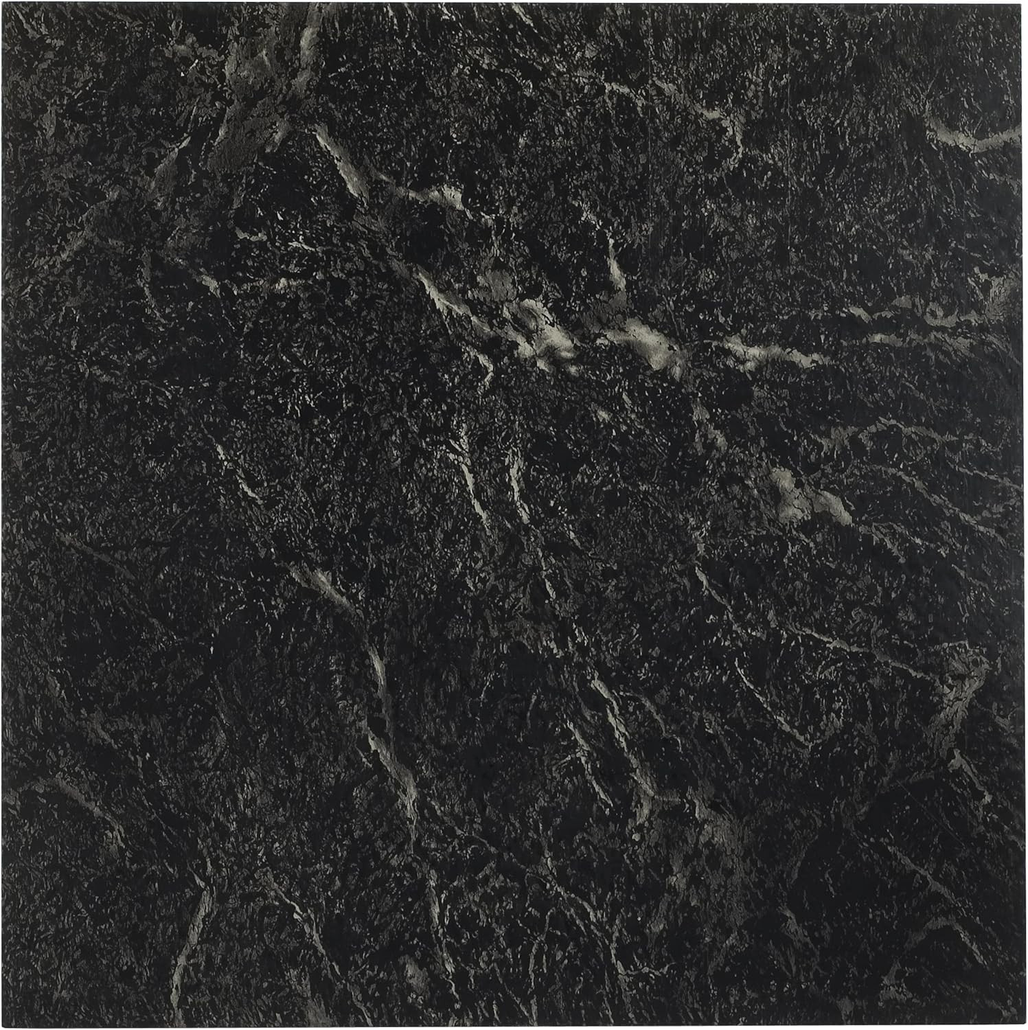 Achim Home Furnishings FTVMA40920 Nexus Vinyl Tile, Marble Black with White Vein