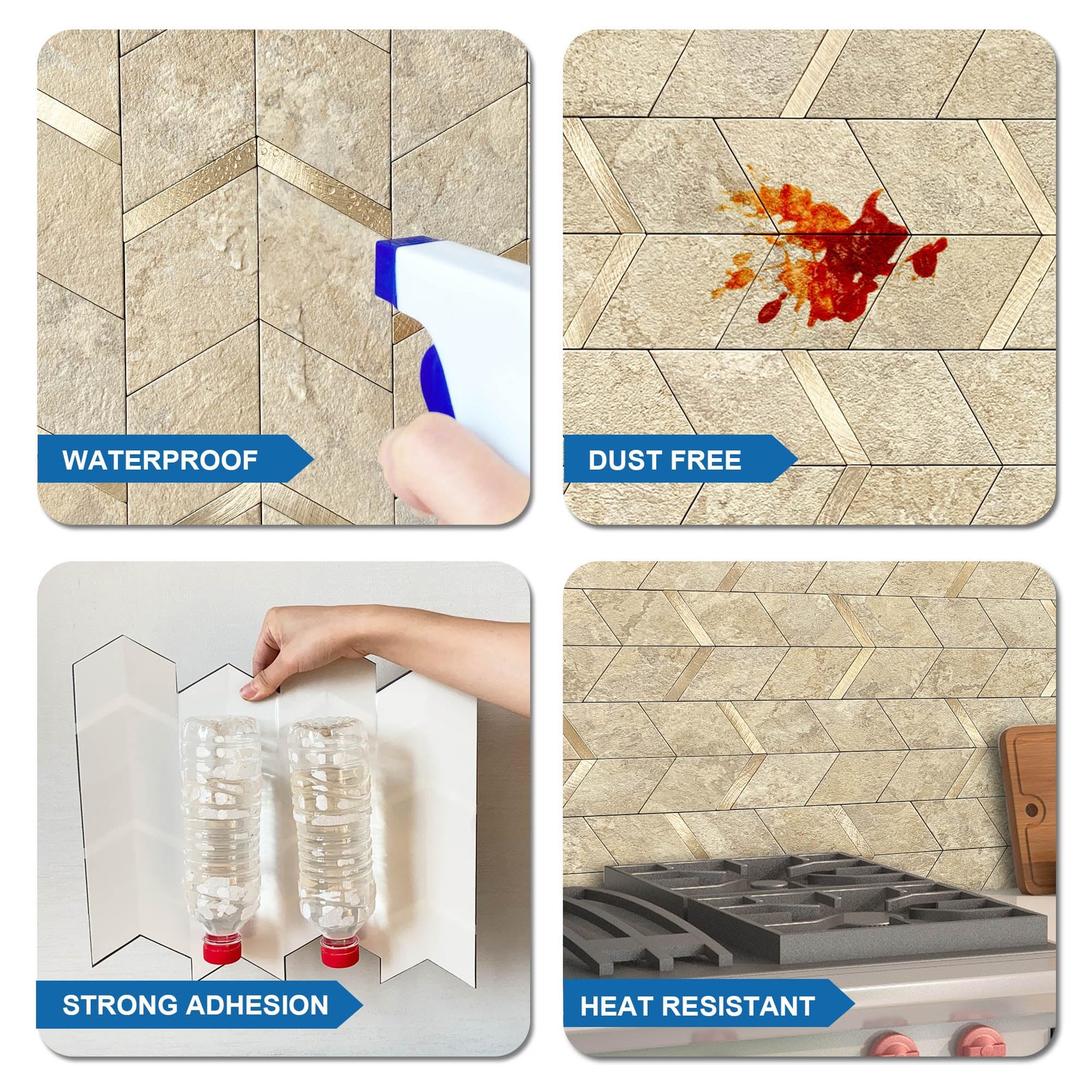 MOFIT Peel and Stick Backsplash for Kitchen,3D Wall Panel Peel and Stick Tile…