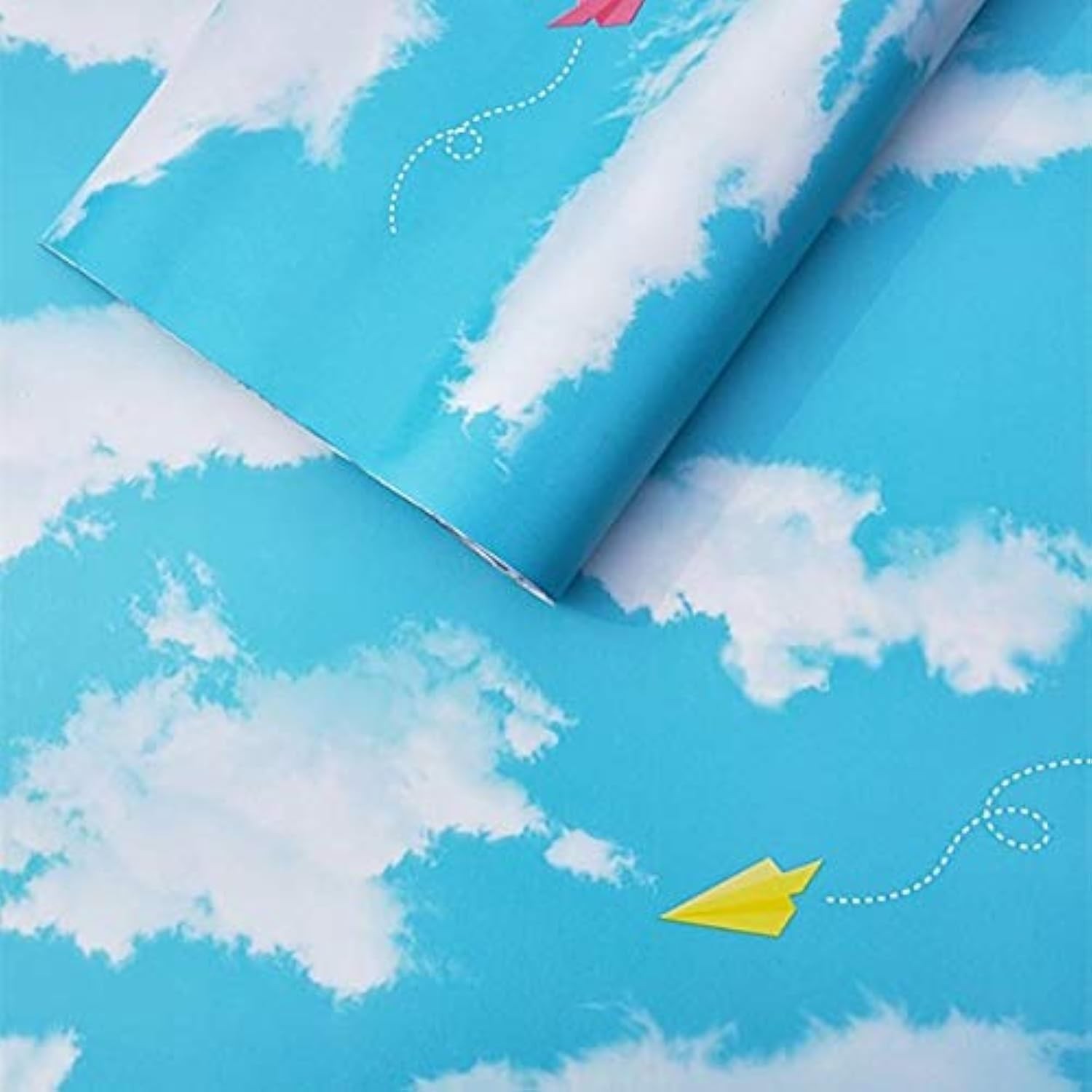 PoetryHome Self Adhesive Blue Sky Contact Paper Wallpaper for Walls Nursery K…