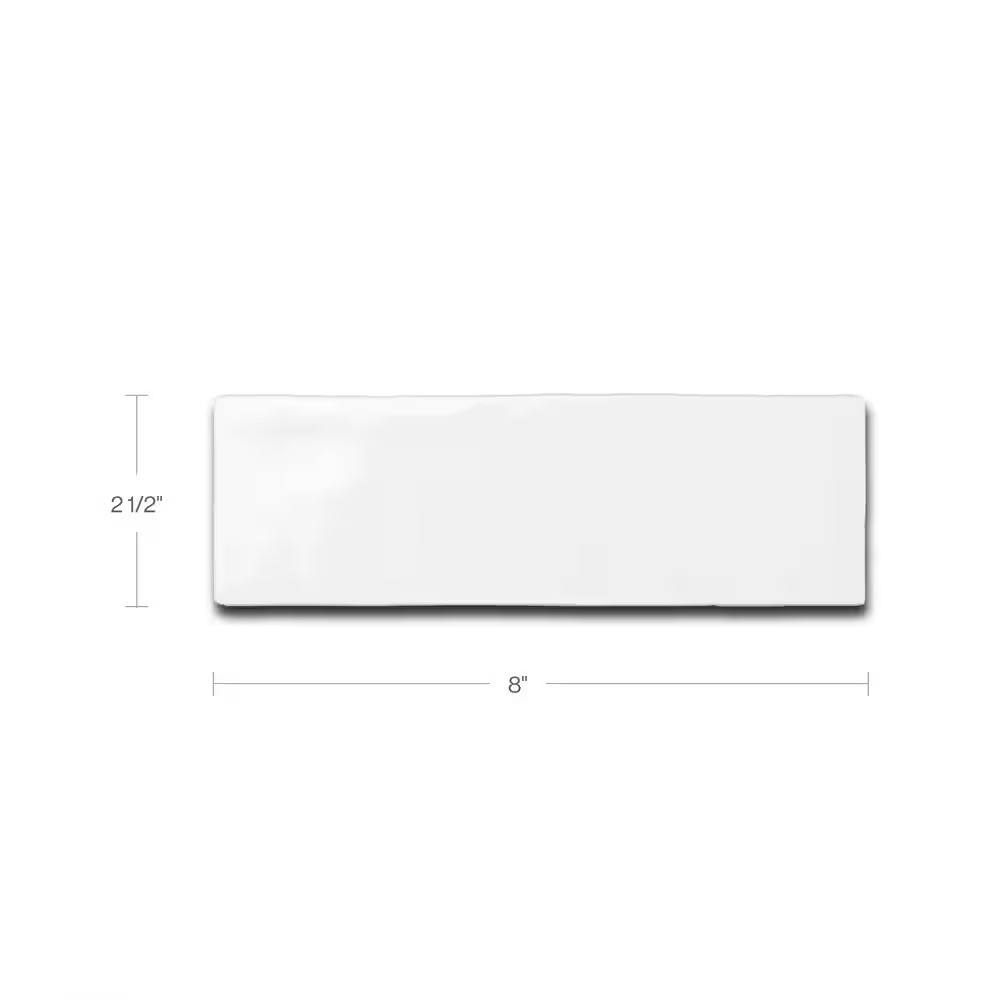 Cloe Subway Glossy White 2.5 In. X 8 In. Handmade-Look Ceramic Wall Tile (10.64