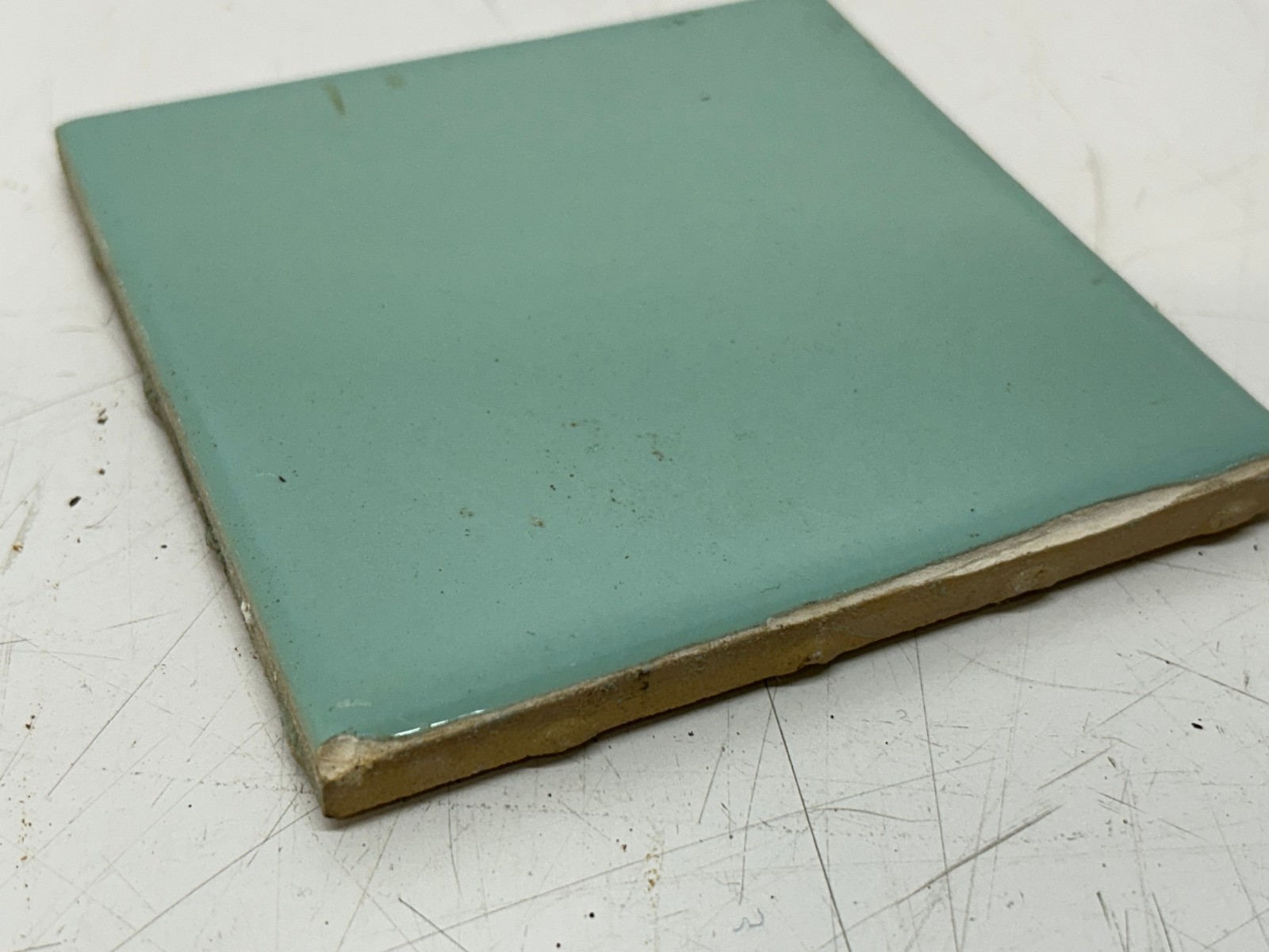 60 Vtg USQTCO Romany Ceramic Tile Blue Green MCM 4.25″ Tiles Kitchen Bath Used B