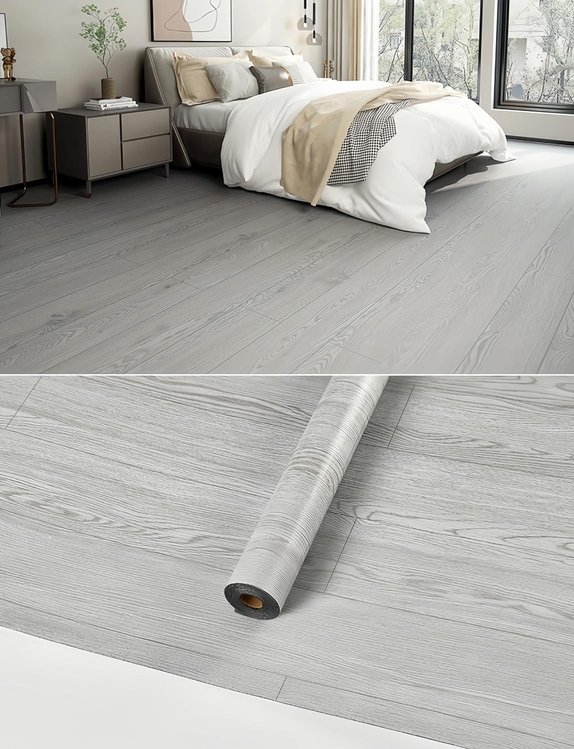 15.7 Wide Vinyl Flooring Roll 12.86 Sq.ft -FOGZUVR Peel and Stick Floor Tiles…