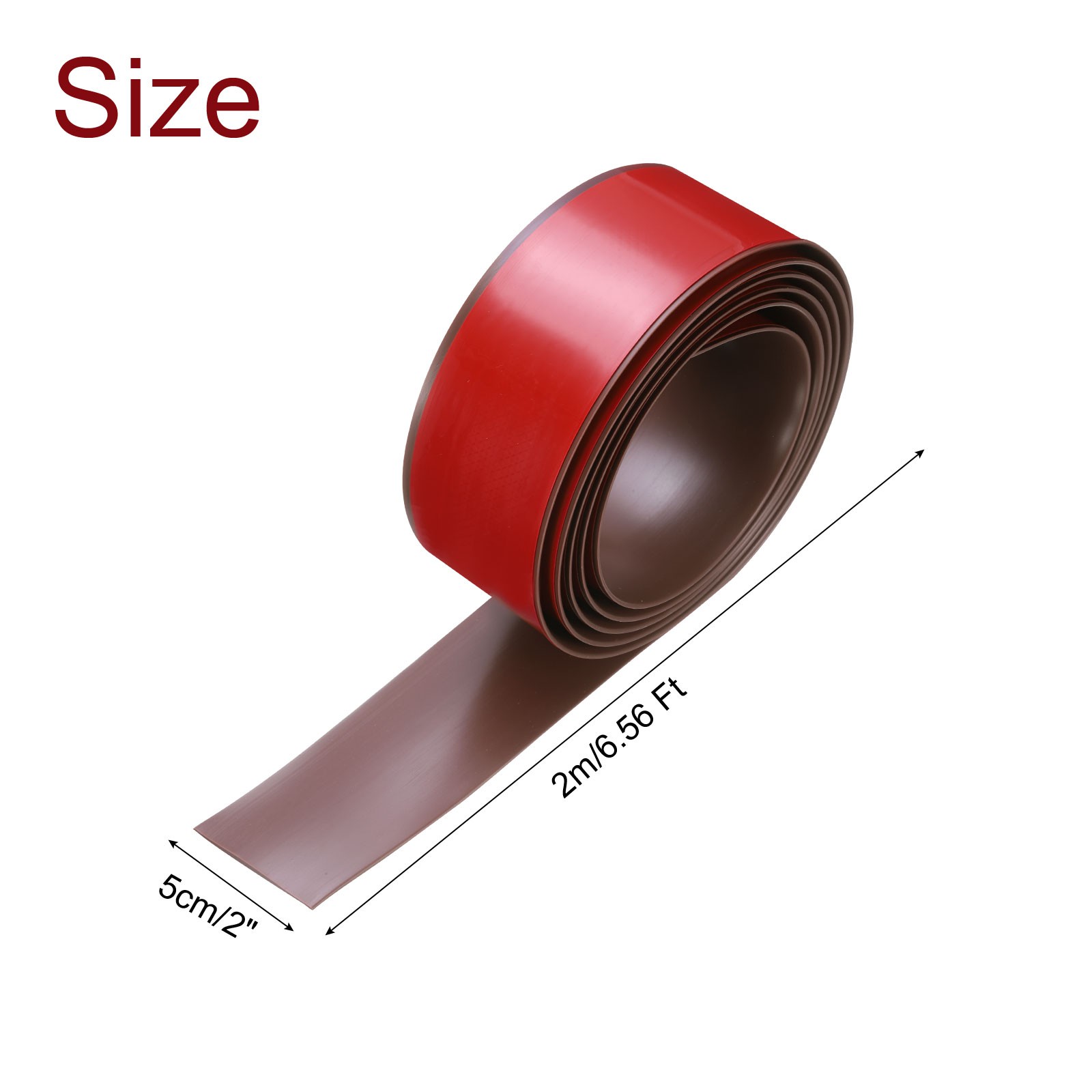 6.56Ft Floor Transition Strip Self Adhesive 2″ Flooring Cover Strip Coffee
