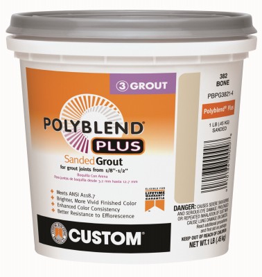 4 Pack – PolyBlend Plus Sanded Grout, Bone Color, 1 Lb. – PBPG3821-4