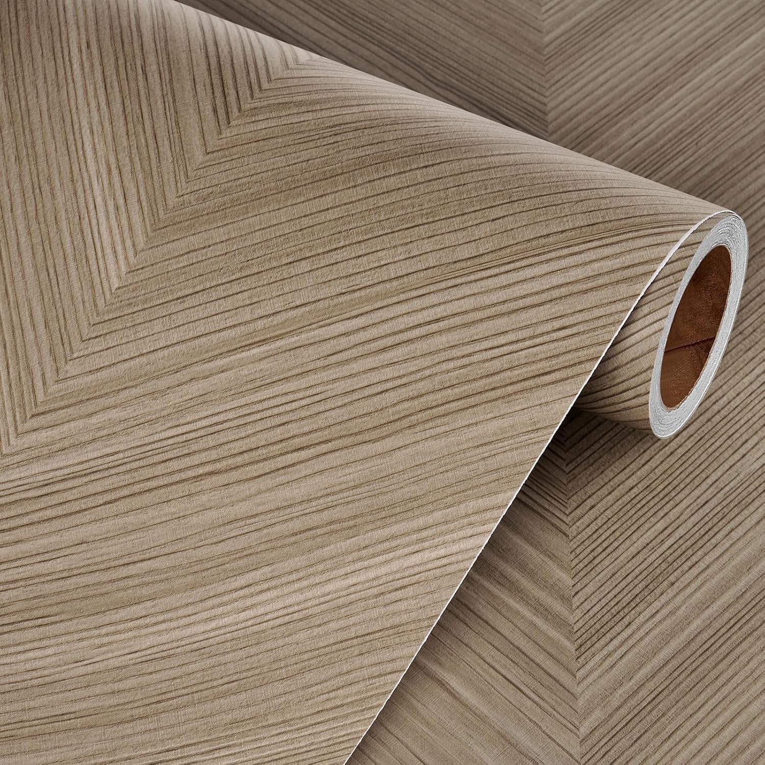 Herringbone Wood Grain Contact Paper for Floors PVC Waterproof Linoleum Flooring