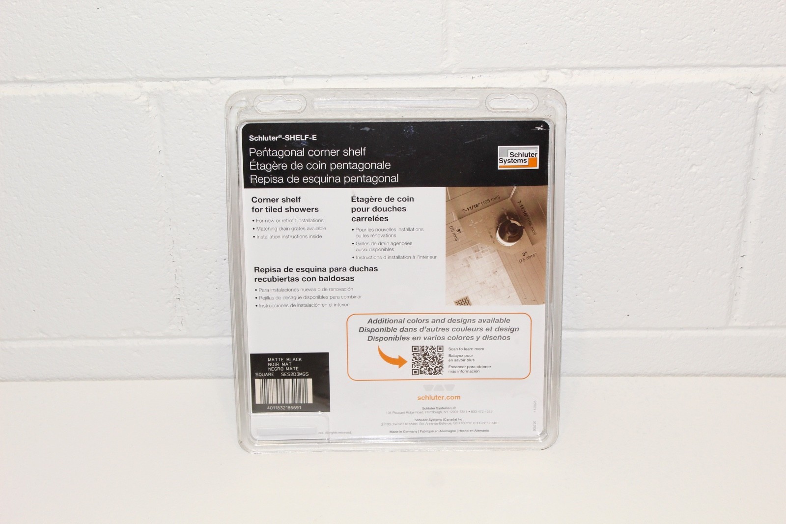 Schluter Systems Shelf Pentagon Corner Matte Black SES2D3MGS