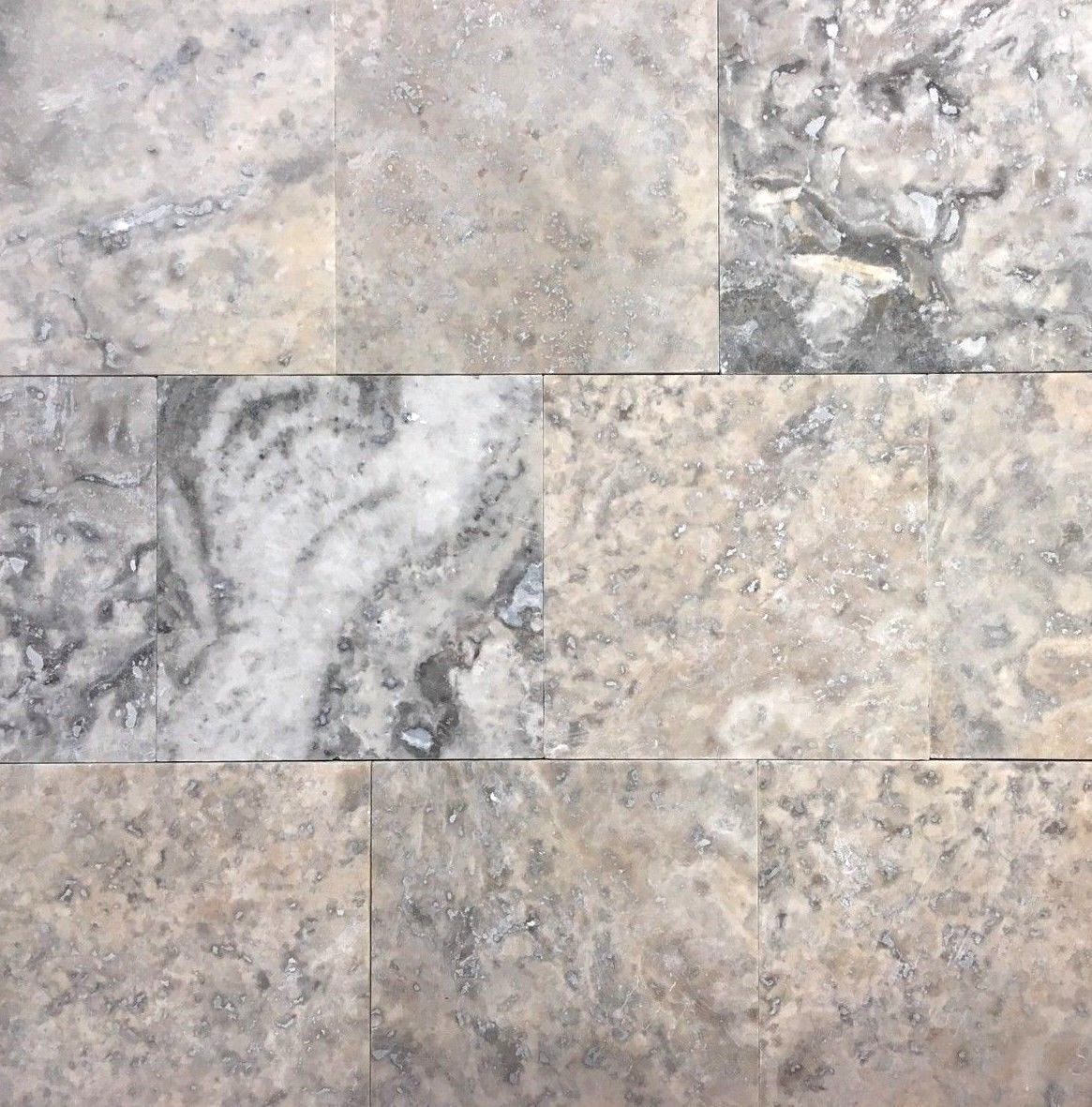 Silver 2×2 Honed Filled Travertine Mosaic Floor and Wall Tile (Sold by piece)