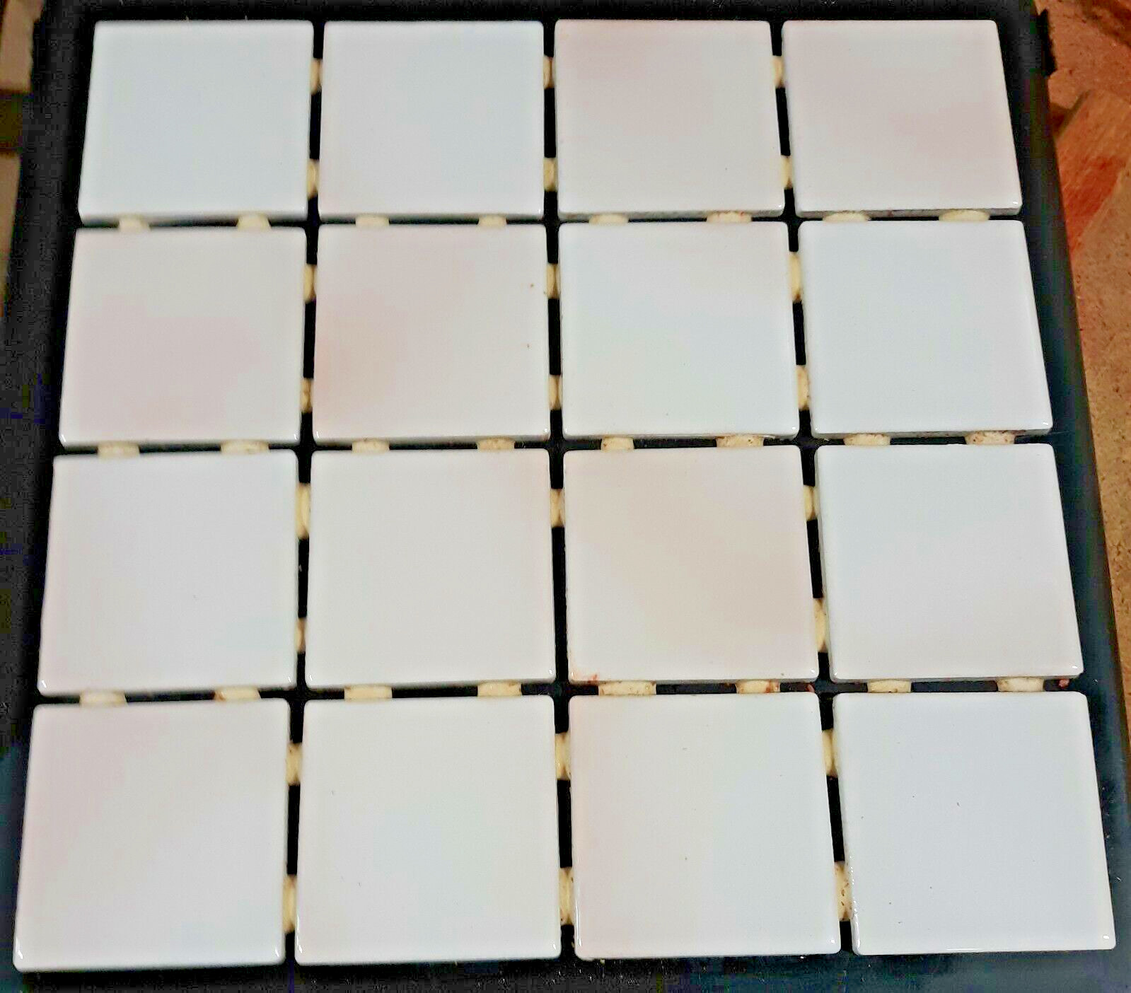Tile 3″x3″ tile Mesh backing Backsplash Blush Mist Wall Meshed sample piece