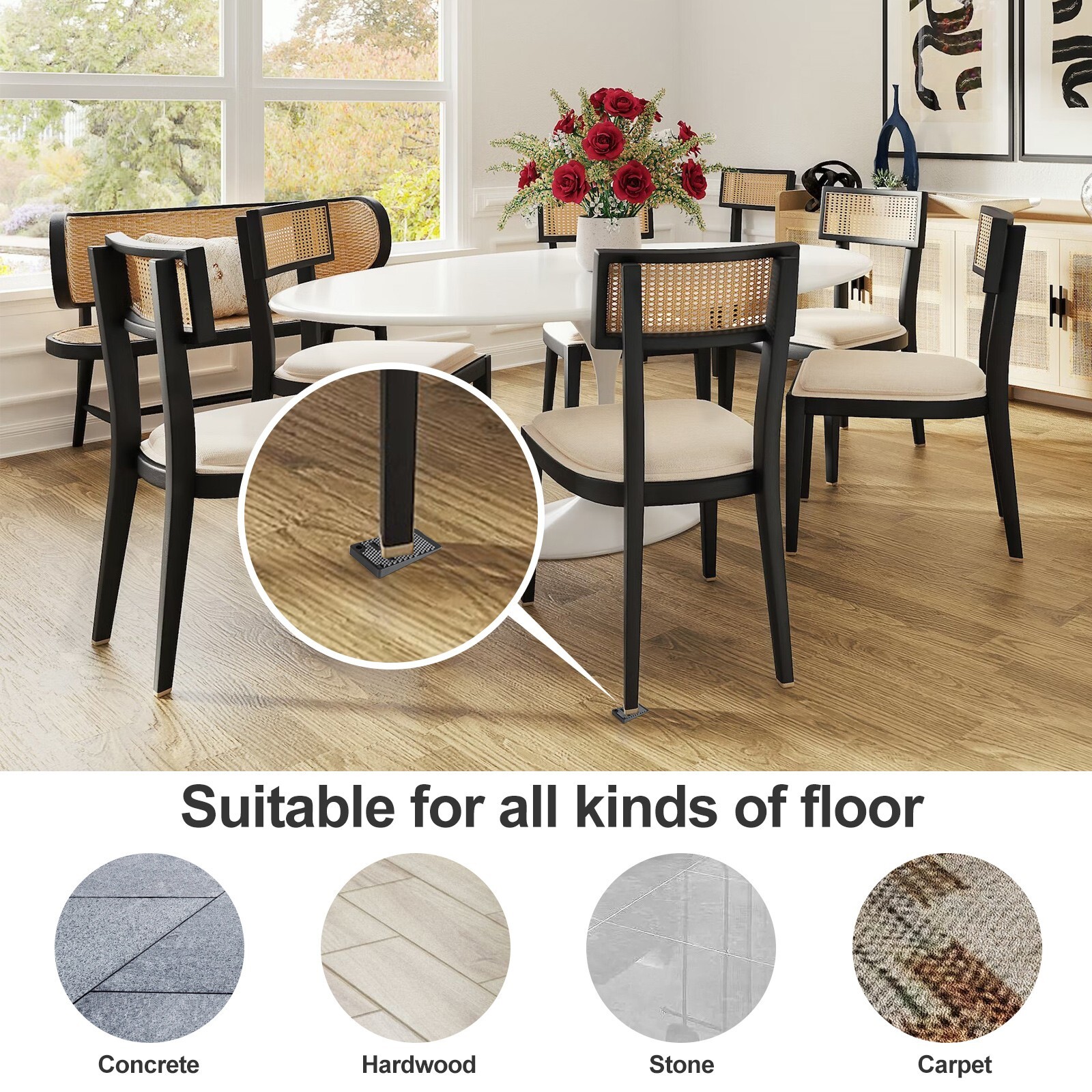 20 Pack Flexible Rubber Table Leveling Shims for Home Improvement