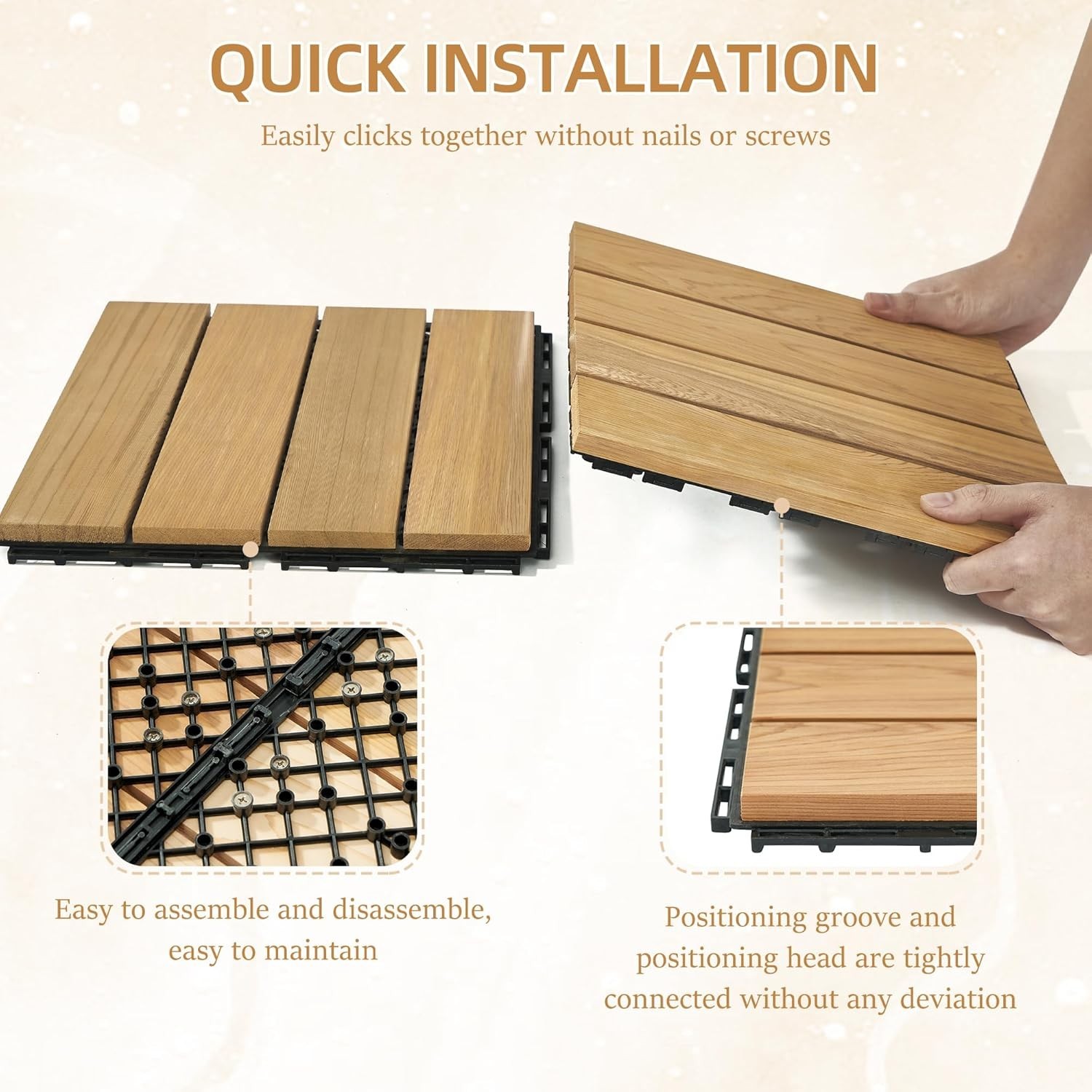 Comfortable Cedar Interlocking Floor Tiles – 10 Pcs for Saunas & Outdoor Spaces
