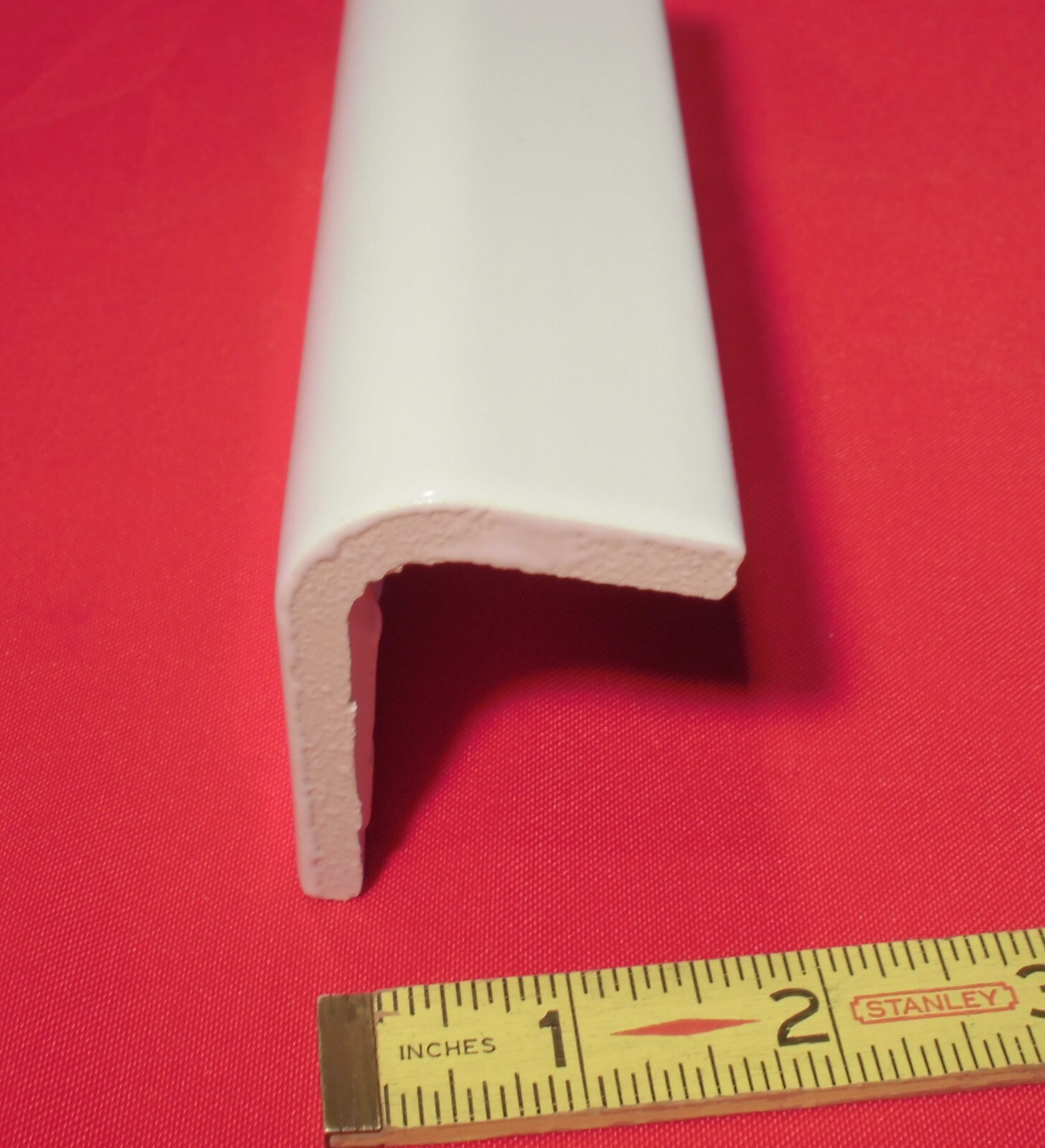 1 pc. Gloss White #U-073: V-Cap Ceramic Trim Countertop Tile: Reversable, U.S.A.