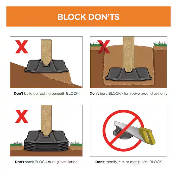 2.2 Lb. Deck Block for Joist and Post Foundation (8-Count) Free Ship NEW