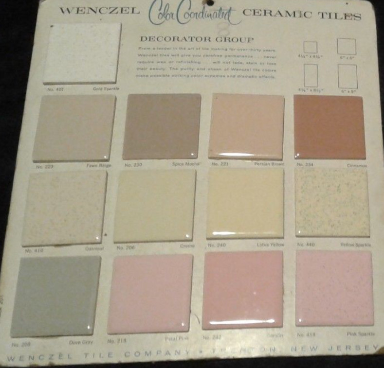 1 pc. *Dove Gray* Glossy Ceramic Tile by Wenczel Co.…NOS…4-1/4″ plus spacing