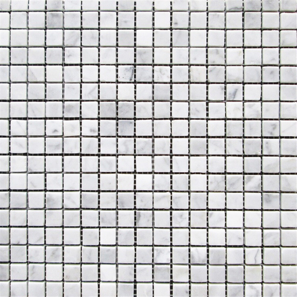 C22XP 5/8×5/8 Square Mosaic Tile Carrara White Marble Polished Venato Bianco