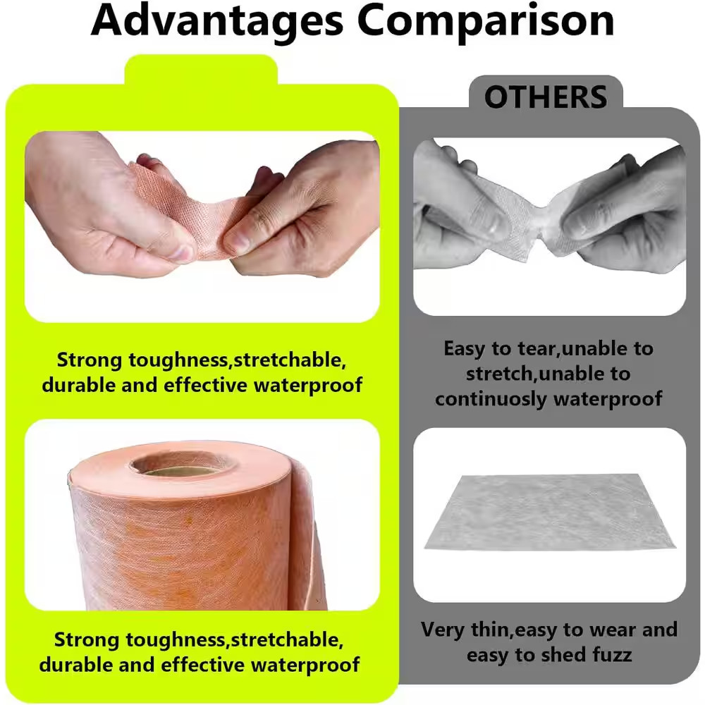 Waterproof Membrane 325 Sq. Ft. Roof Tile Underlayment PE Fabric for Shower Wall