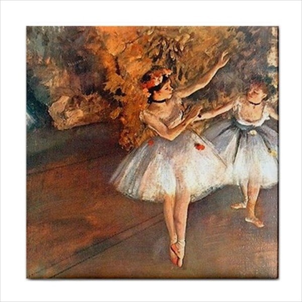Ballet Dancer Ceramic Tile Set of 6 Backsplash Tiles Edgar Degas Art