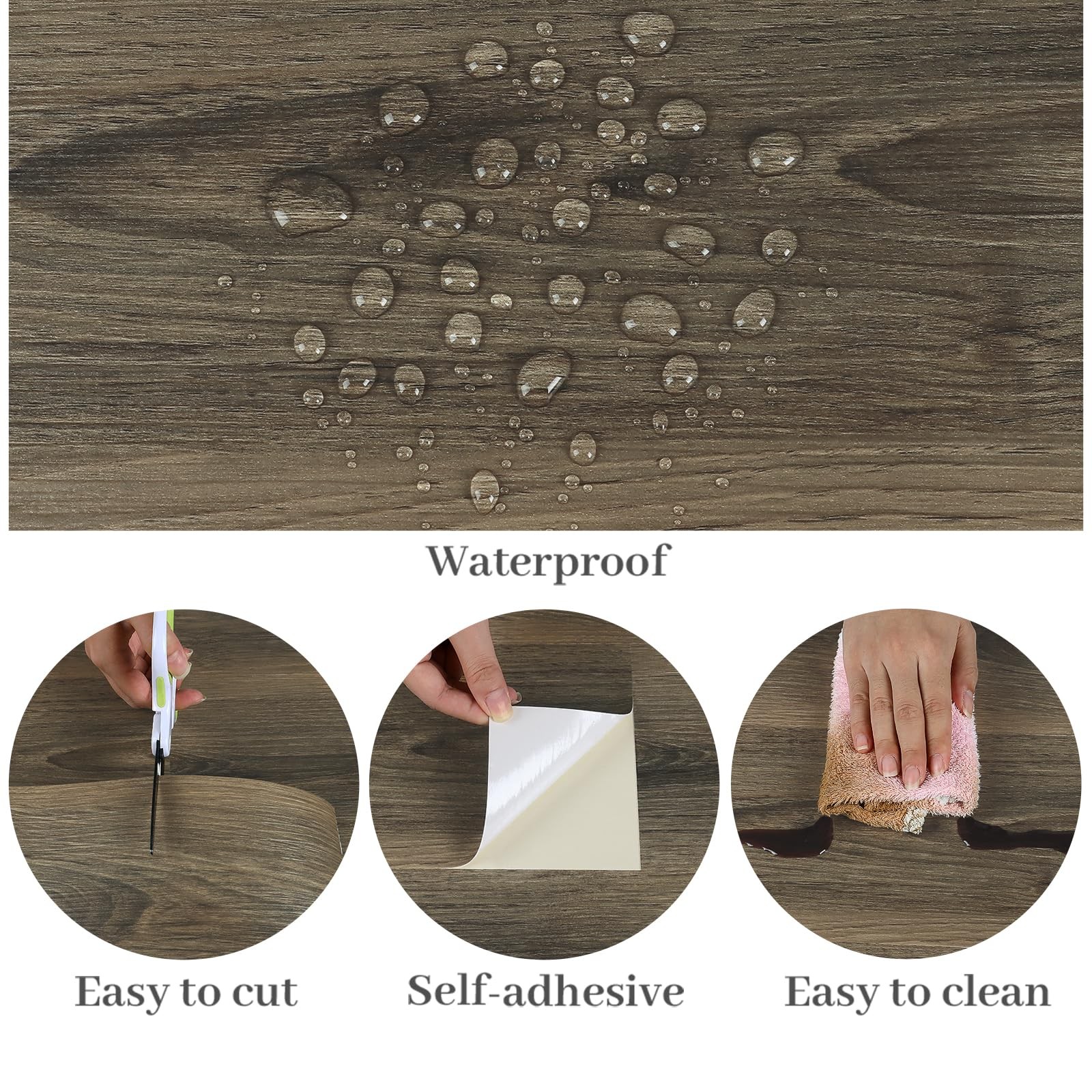 36”x6” 20 Pcs Natural Brown Wood Peel and Stick Flooring Planks Waterproof …