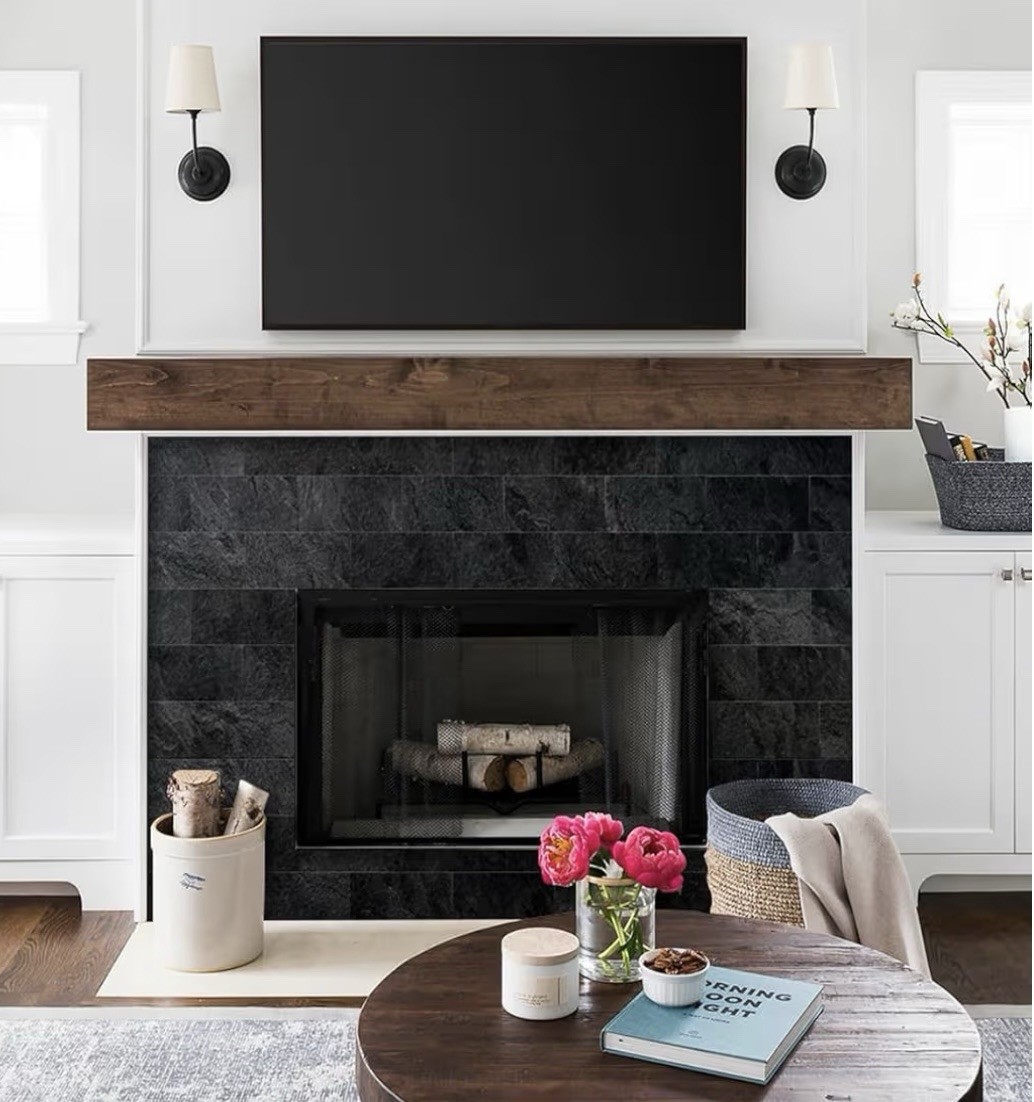 100 Piece Black Slate Peel and Stick Backsplash Wall Tiles, 3″ x 6″ PVC Faux …
