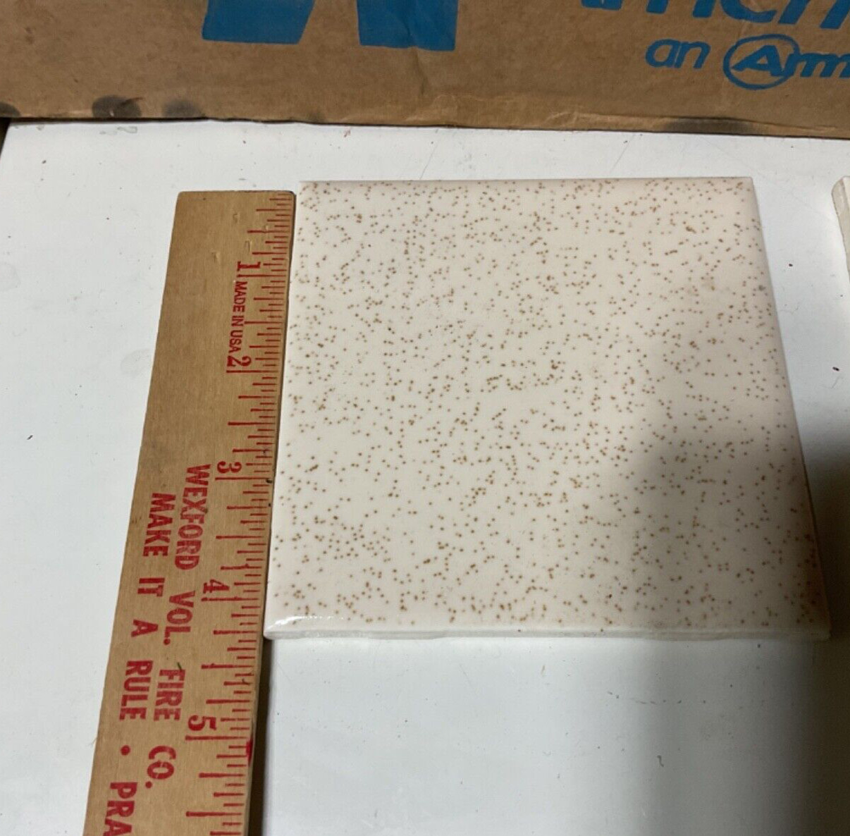2 Vtg. Rounded Edge American Olean 4 1/4 x 4 1/4 Buckwheat Ceramic Tile – USA