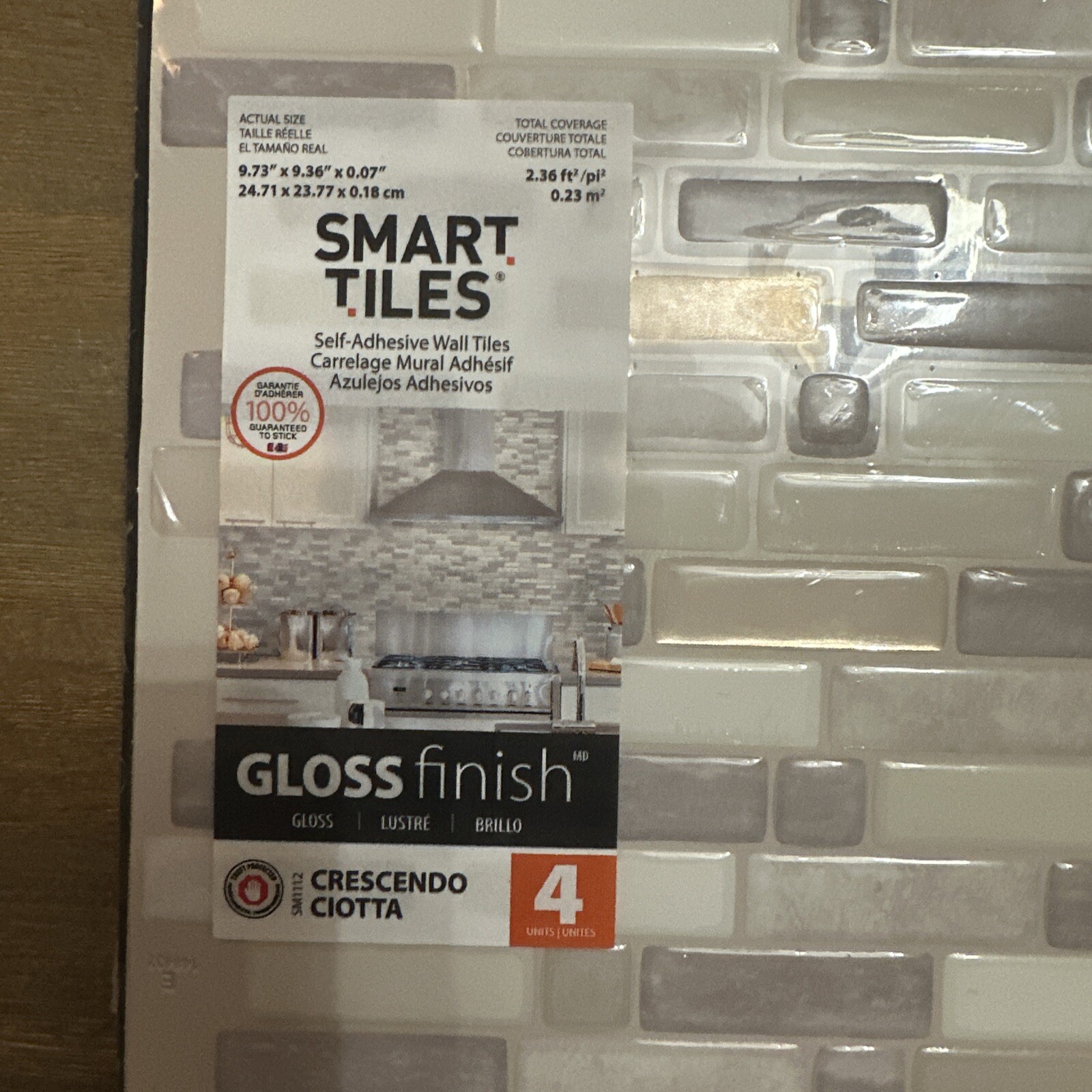 SMART TILES Crescendo Ciotta- DIY Vinyl Peel & Stick Backsplash 20 Sq Ft Boat RV