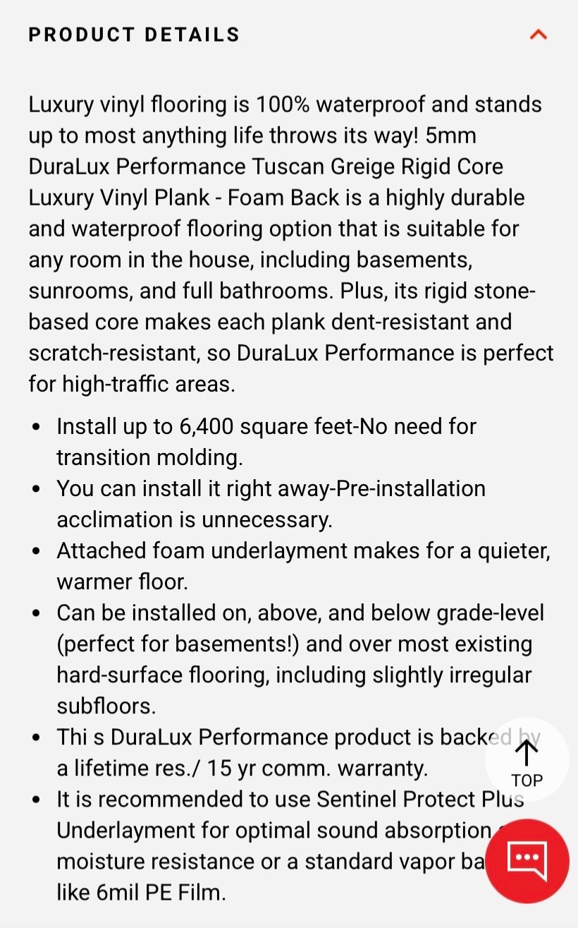 TUSCAN GREIGE vinyl plank flooring waterproof 5mm thick 37.50 L 5.67 W