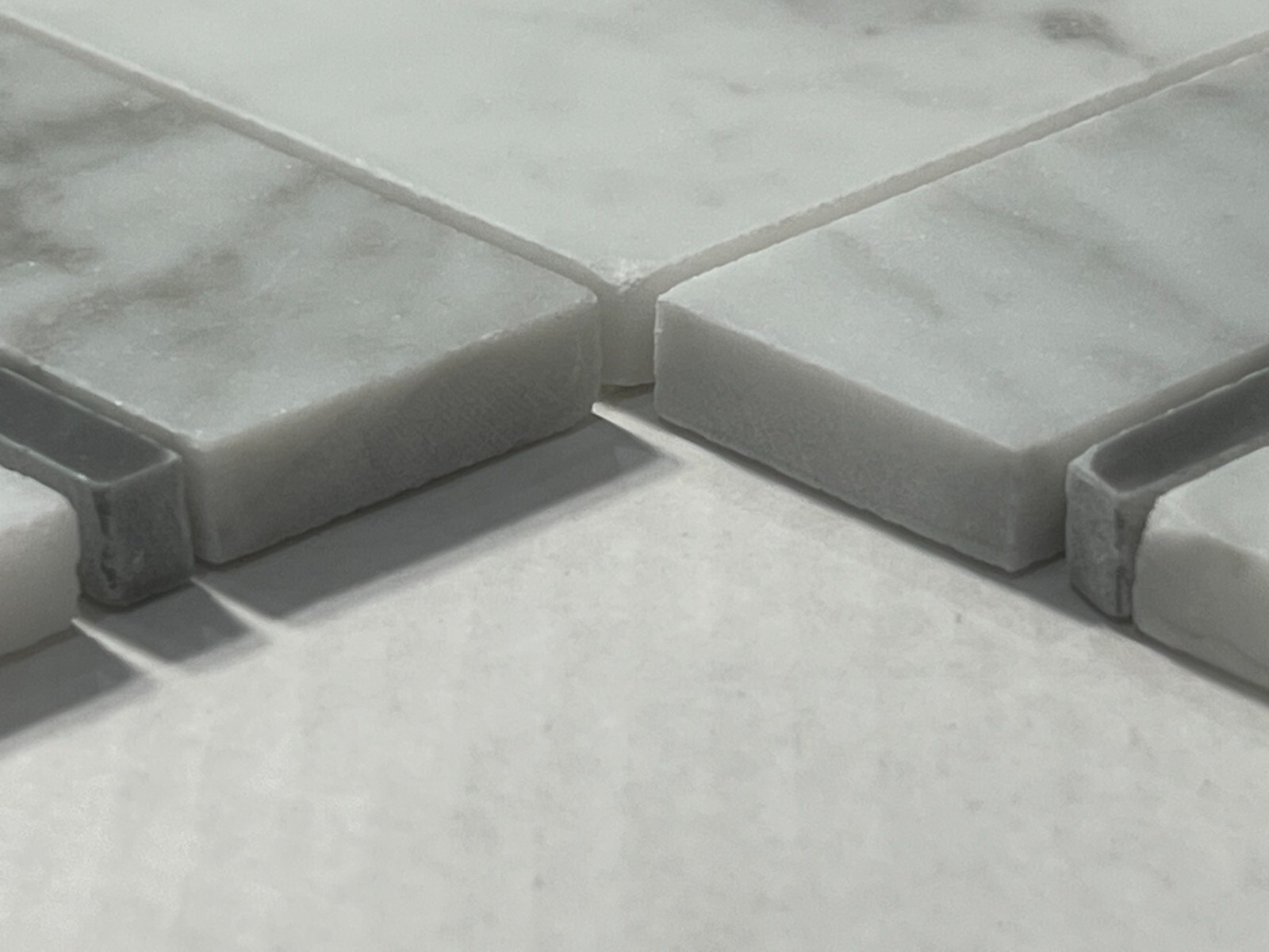 S23 Carrara White Grey Marble Diamond Mosaic Tile Kitchen Bathroom, 7 sheets