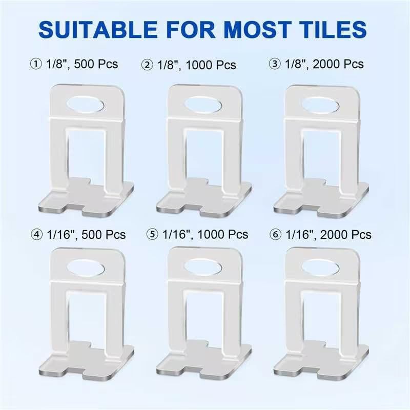 Tile Leveling System Clips 500Piece DIY Tiles Leveler Spacers Tile Leveling…