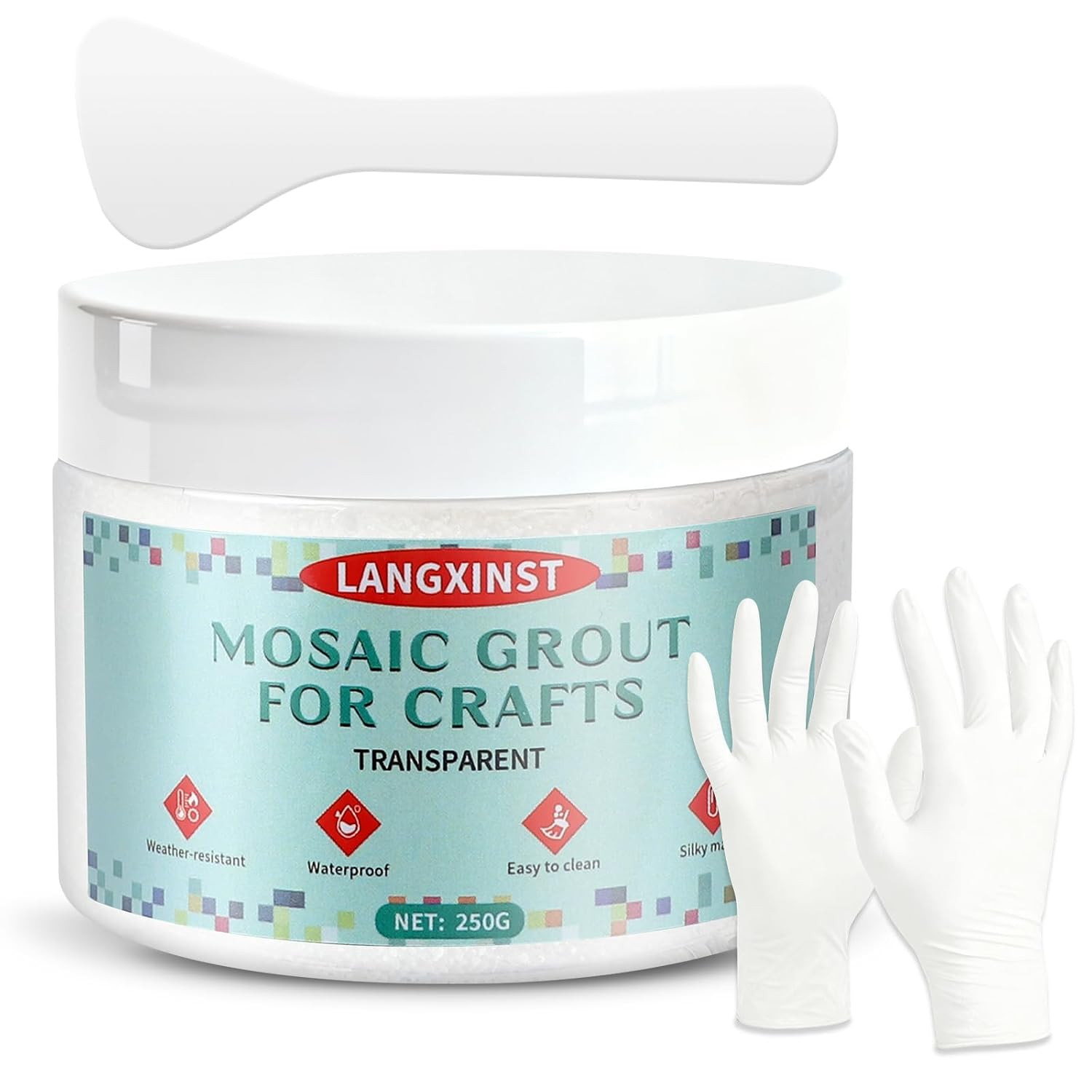 9oz Mosaic Grout, Mosaic Tile Grout Kit Glitter Grout Clear Crystal Sand Wate…